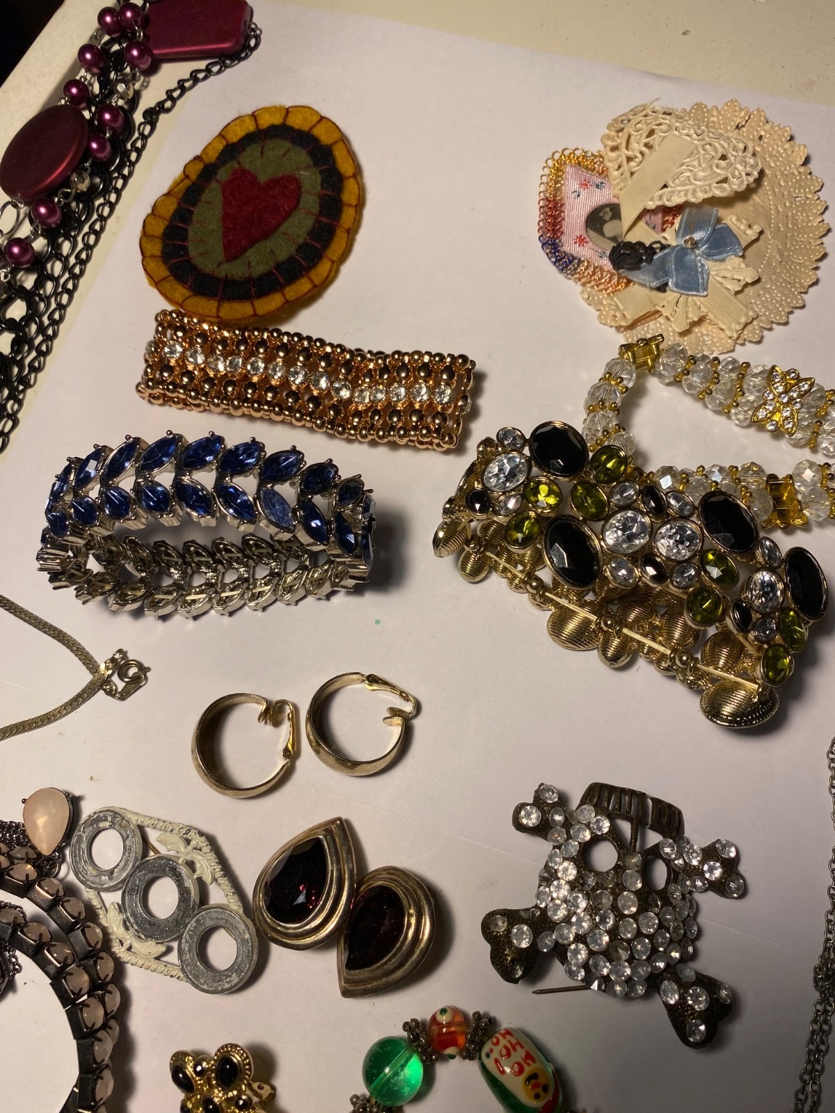 T93 Lot of Costume Jewelry & Etc. Earrings Bracelets Etc.