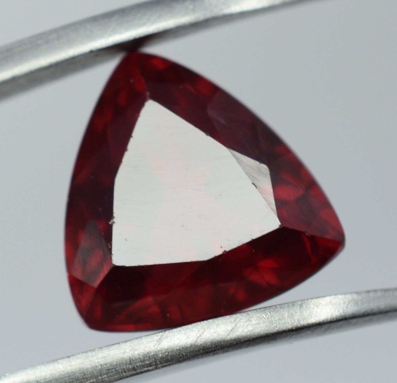 A+ NATURAL Ruby Trillion Shape Bloody RED 4.85 Ct CERTIFIED Rare Loose Gemstone