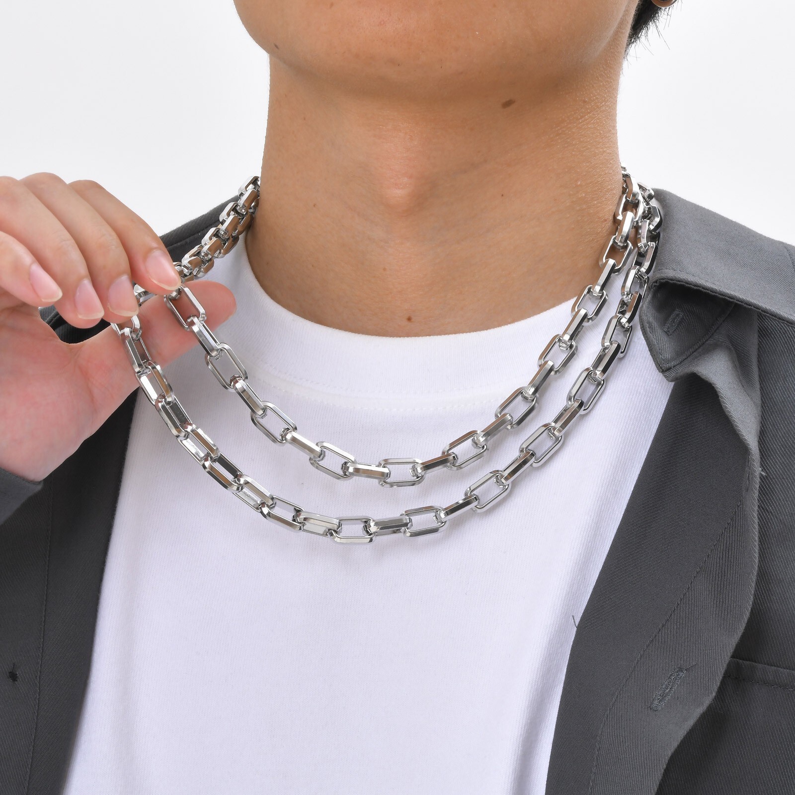24inch 9.2mm Stainless Steel Polished Simple Long Box Necklace Chain Silver Mens