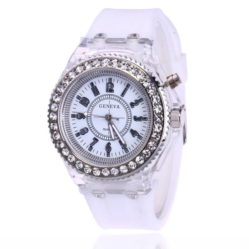 Light Flash Luminous Watches Women Men Boys Girls Silicone Wrist Watch
