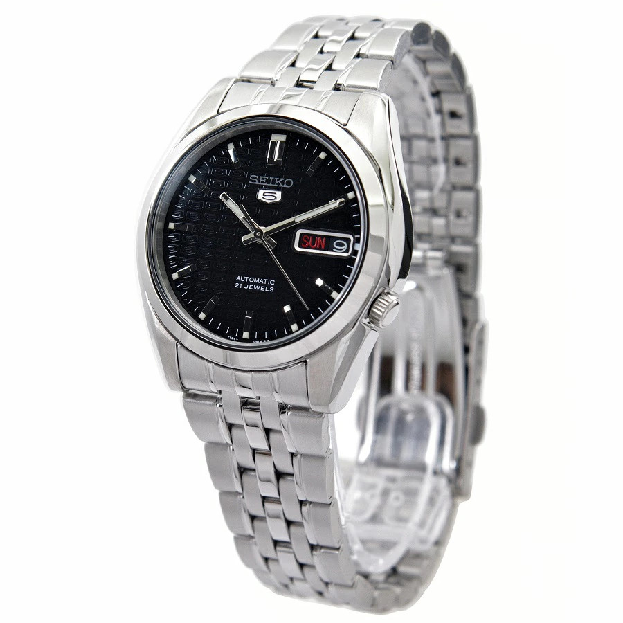 Seiko 5 SNK361K1 Automatic Men’s Watch Black Dial Day Date Japan New