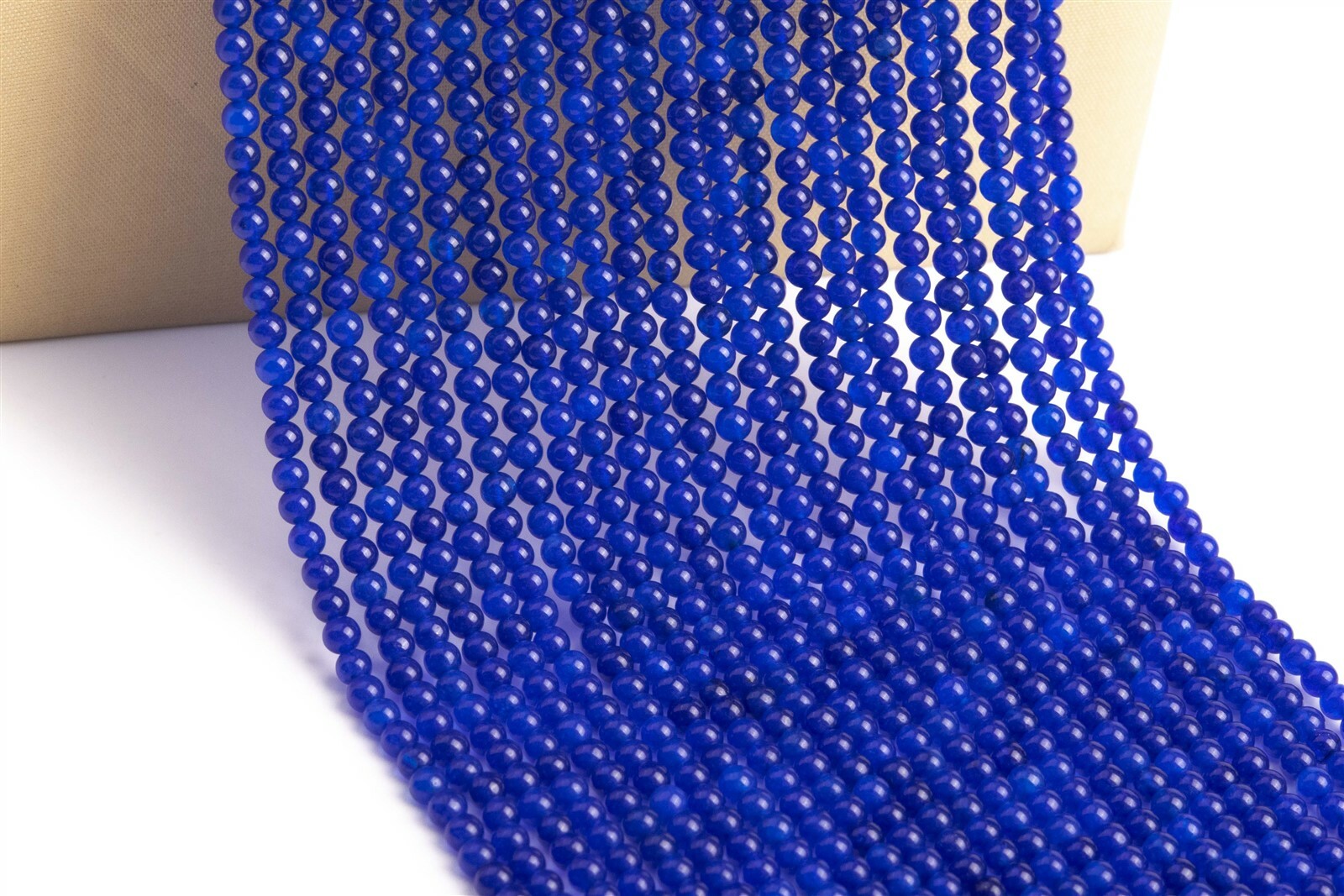 3MM Ocean Blue Jade Beads Grade AAA Round Gemstone Loose Beads 15″