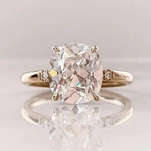 2.50 Ct Cushion Cut Created Diamond Women’s Wedding Ring 14K Rose Gold Plated