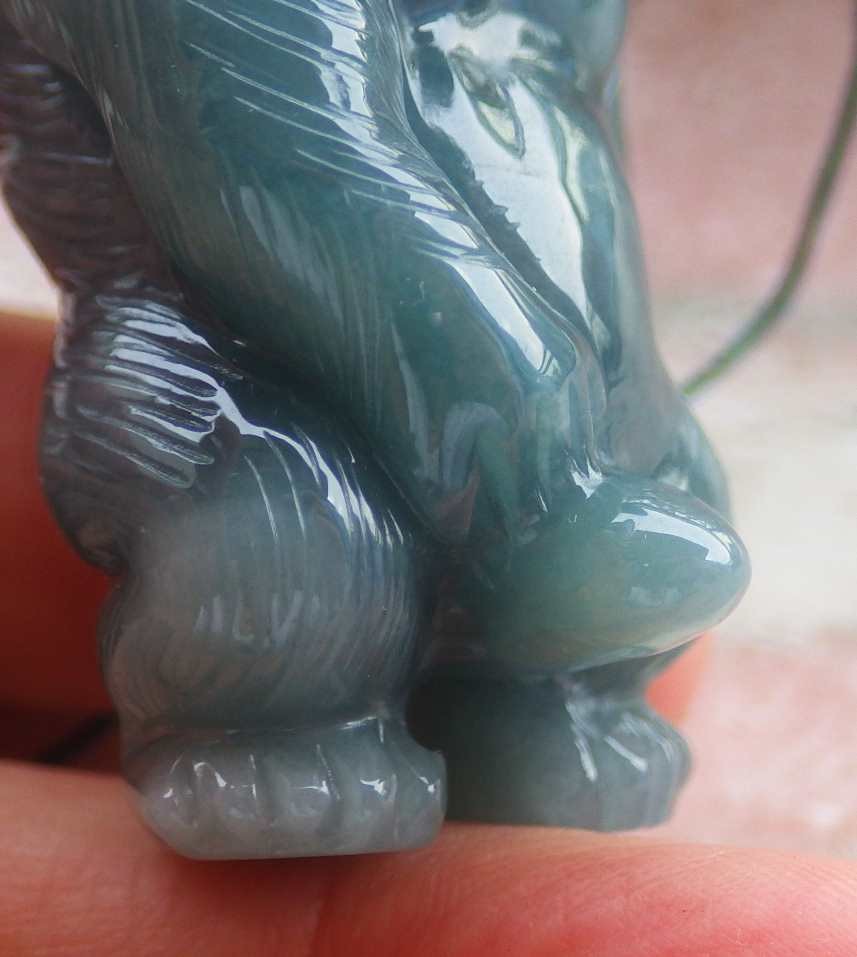 Video Certified Green Natural A Jade jadeite Pendant Orangutan Monkey 123969 TS