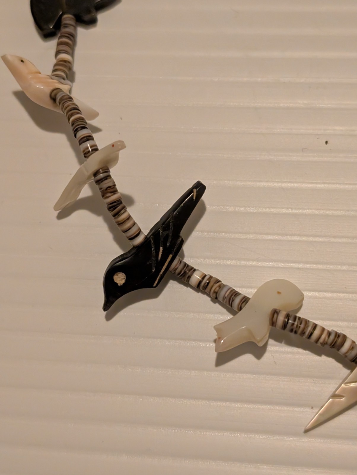 Zuni Style Fetish Necklace Multi-Stone Hand Carved Animals Heishi Beads