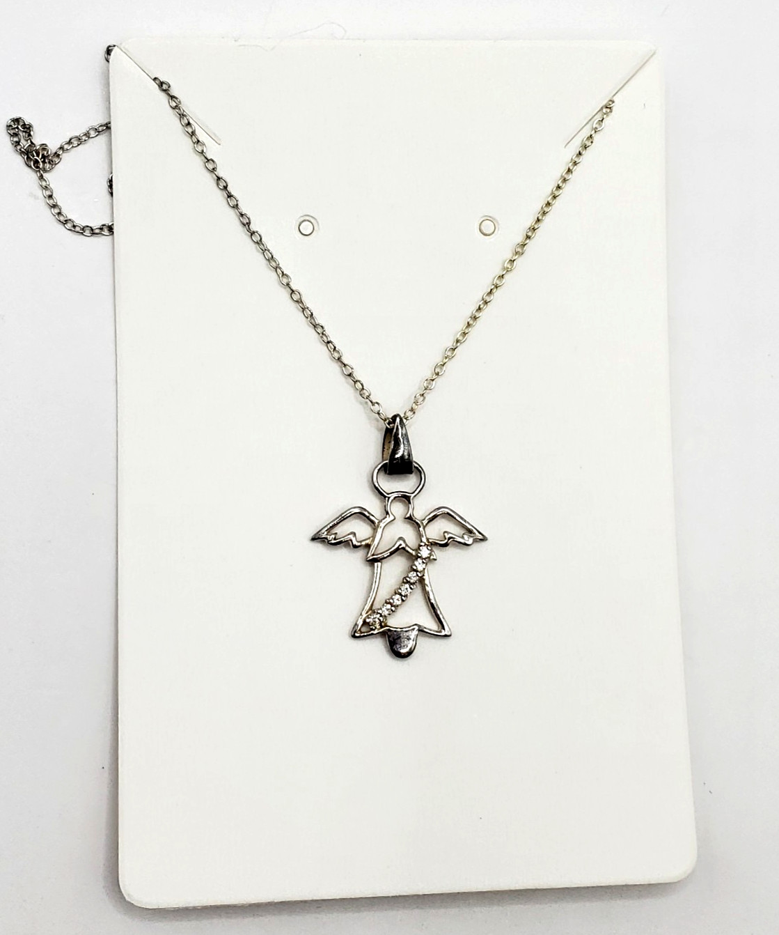 Praying Guardian Angel Pendant Necklace 18″ Chain 925 Sterling Silver