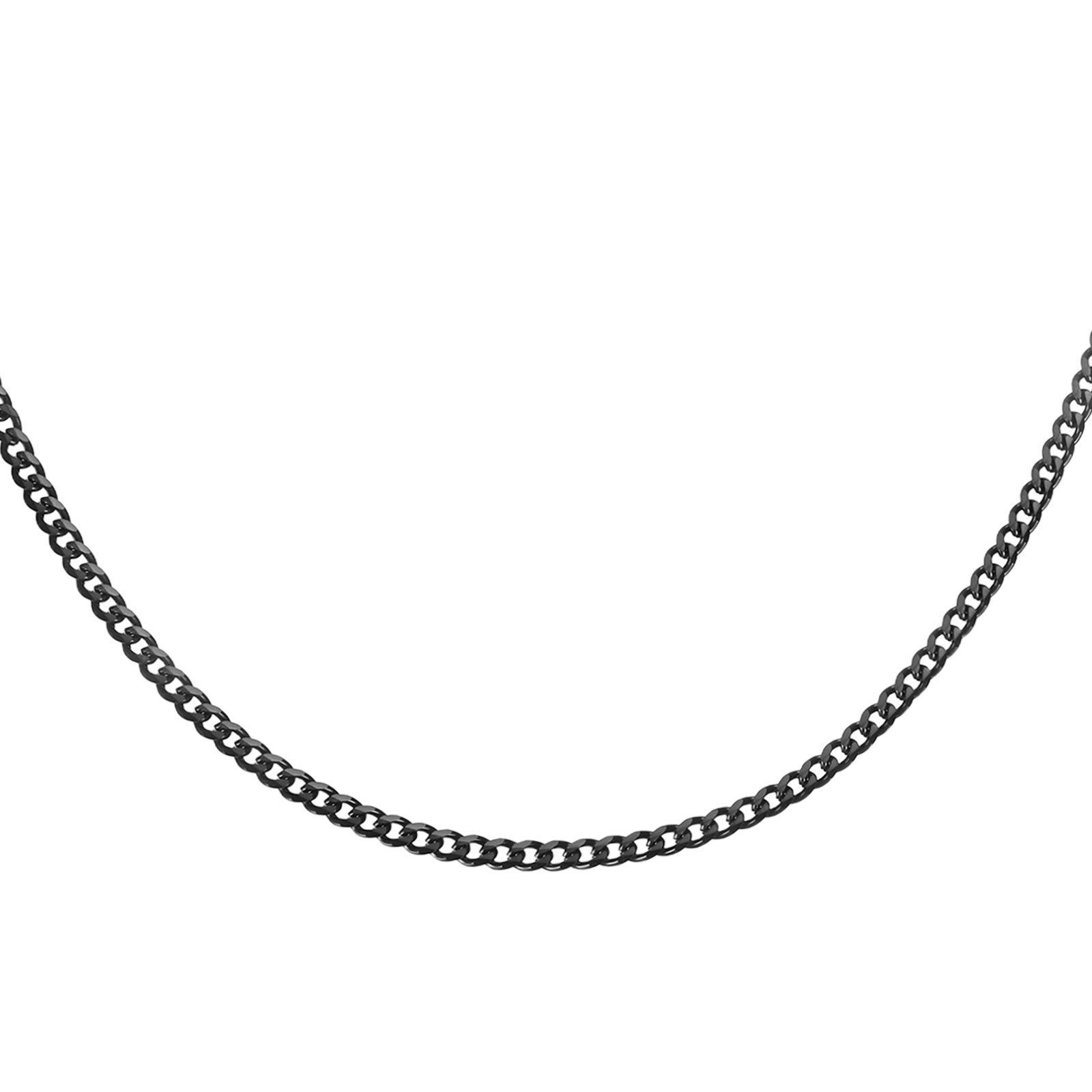Mens Chains Necklaces 3.5mm 24 Inch Long Stainless Steel Chain Necklace, Black
