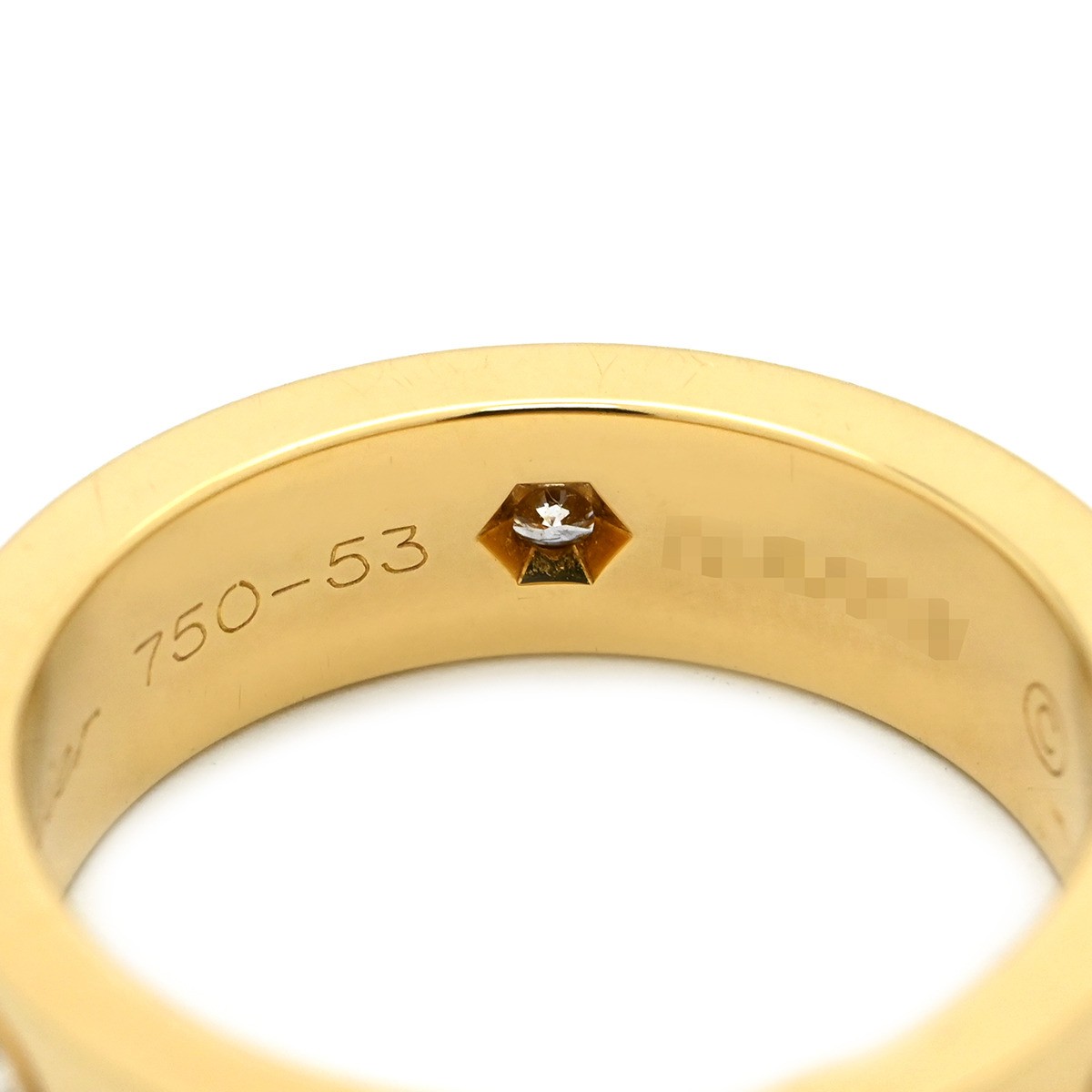 Cartier Ring Love Half YG #53 750 18K Gold 3P Diamond US6-6.25 B4032400 736795