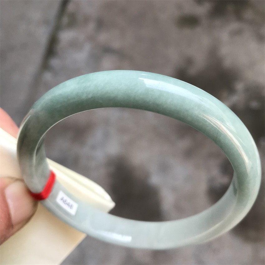 63.5mm Natural Ice Green Myanmar Jadeite Bracelet Emerald Jade Bracelet Bangle