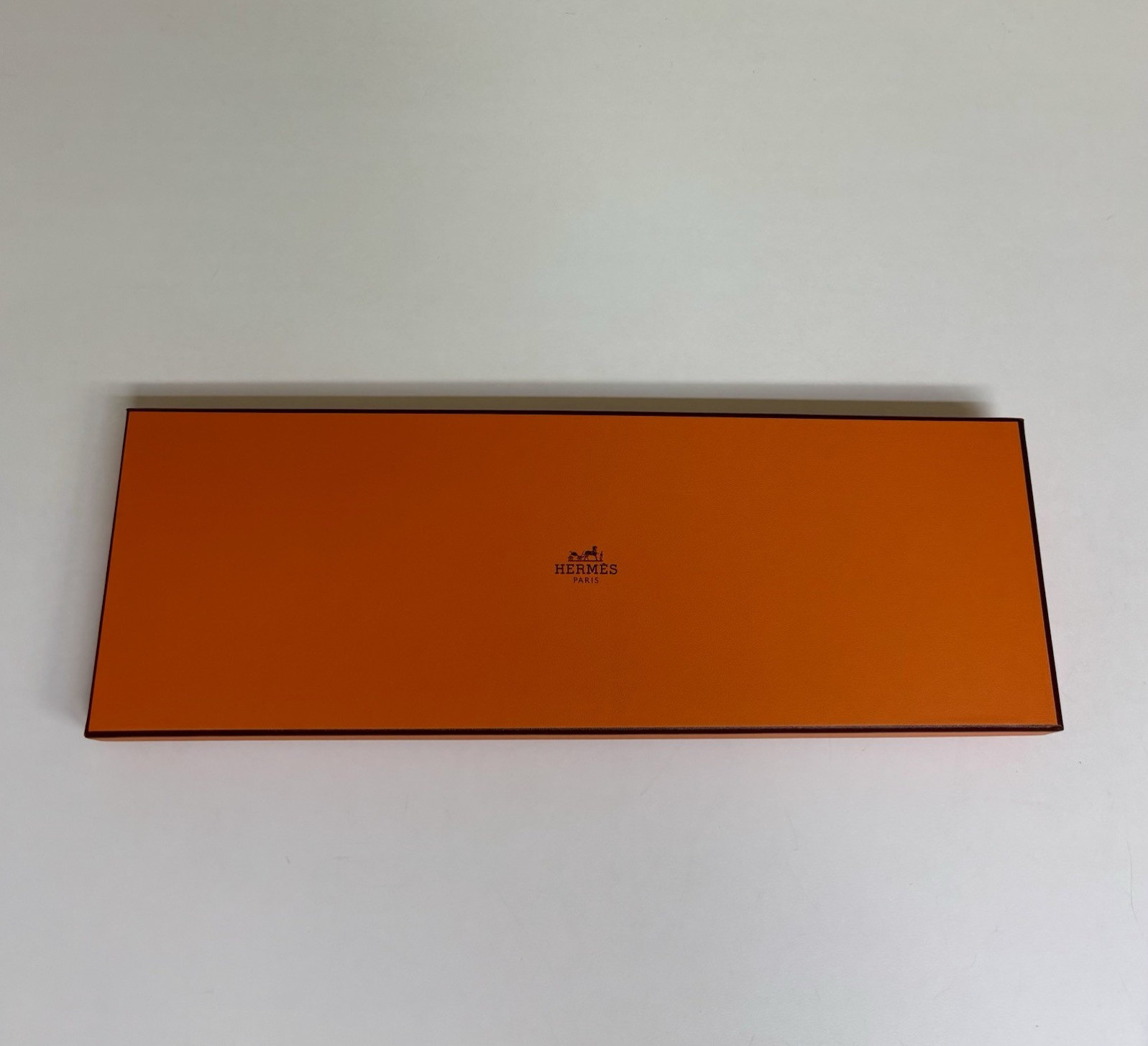 Hermes Rectangular Orange/White Gift Box with Lid, Filling Included, Jewelry