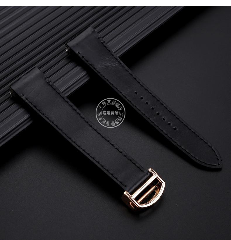 Genuine Leather Watchband For Car.tier Sandoz Large Medium-Sized Santos WSSA0010