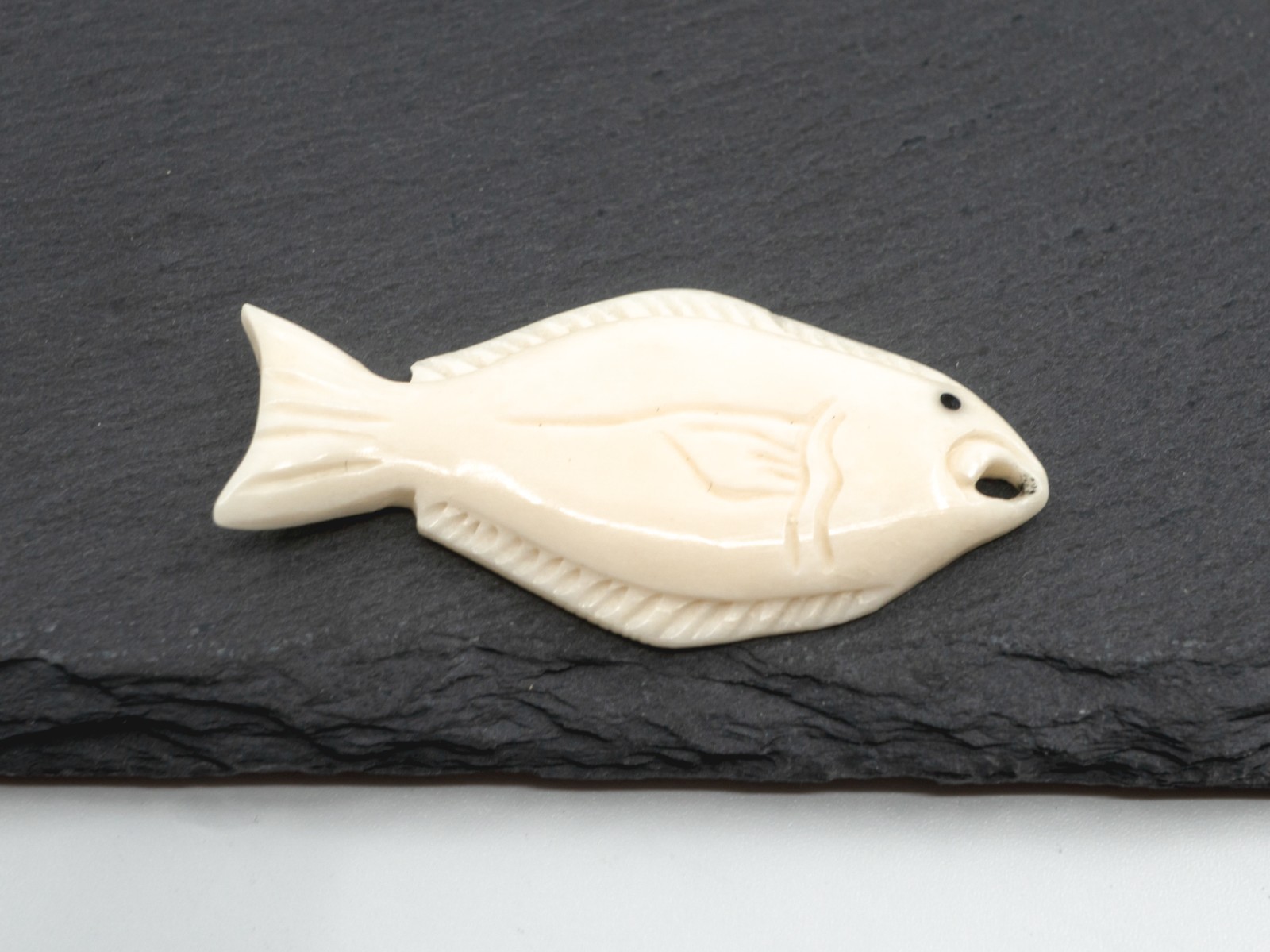 Hand-Carved Bone Halibut Fish Pendant – Fishing Ocean Beach Jewelry