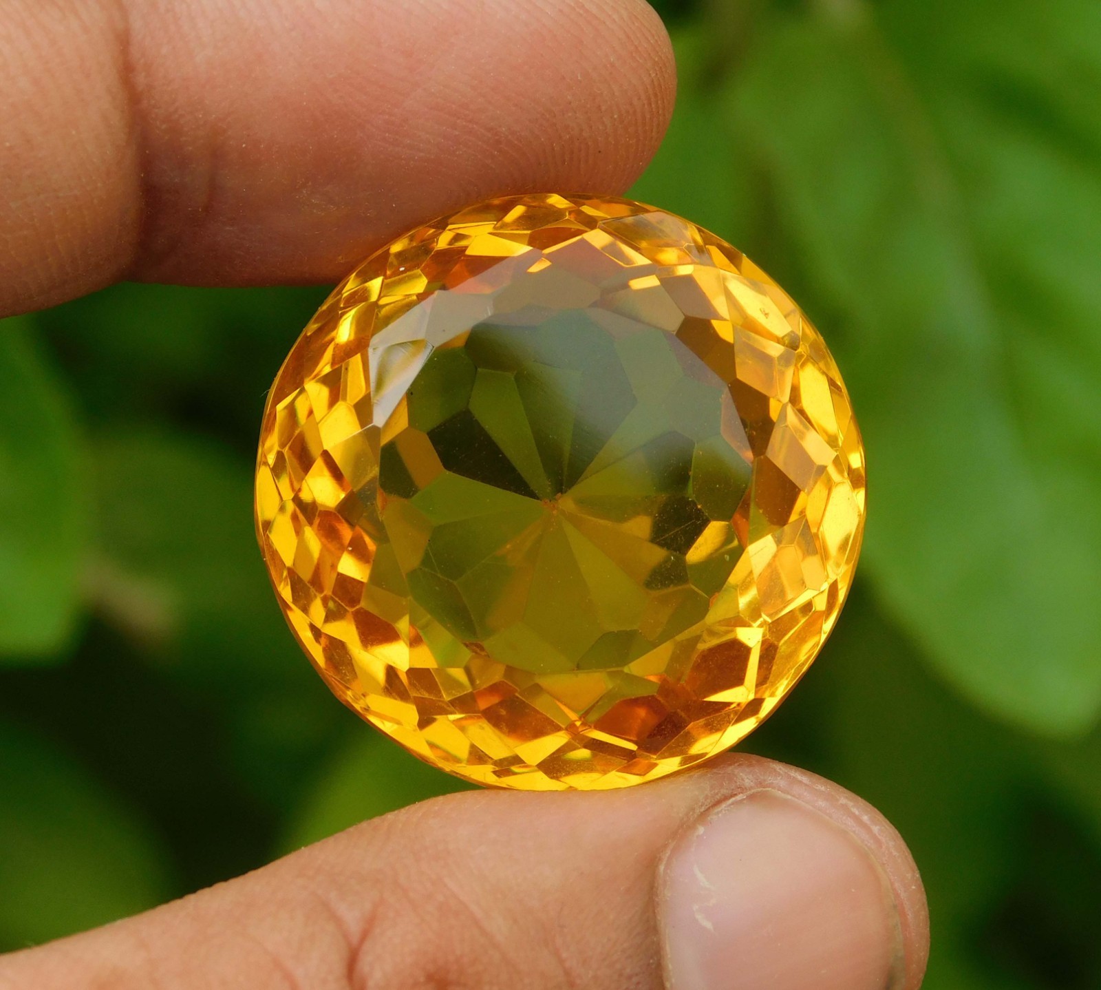 Certified 85.15Ct Natural Brazilian Round Cut Yellow Citrine Loose Gemstone