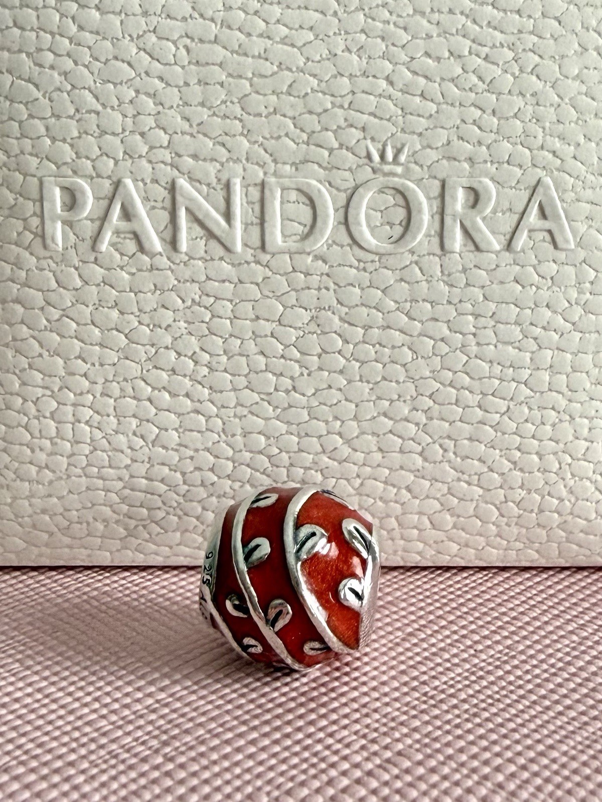 PANDORA STERLING SILVER RED VINES ENAMEL CHARM #790525EN17 AUTHENTIC RETIRED