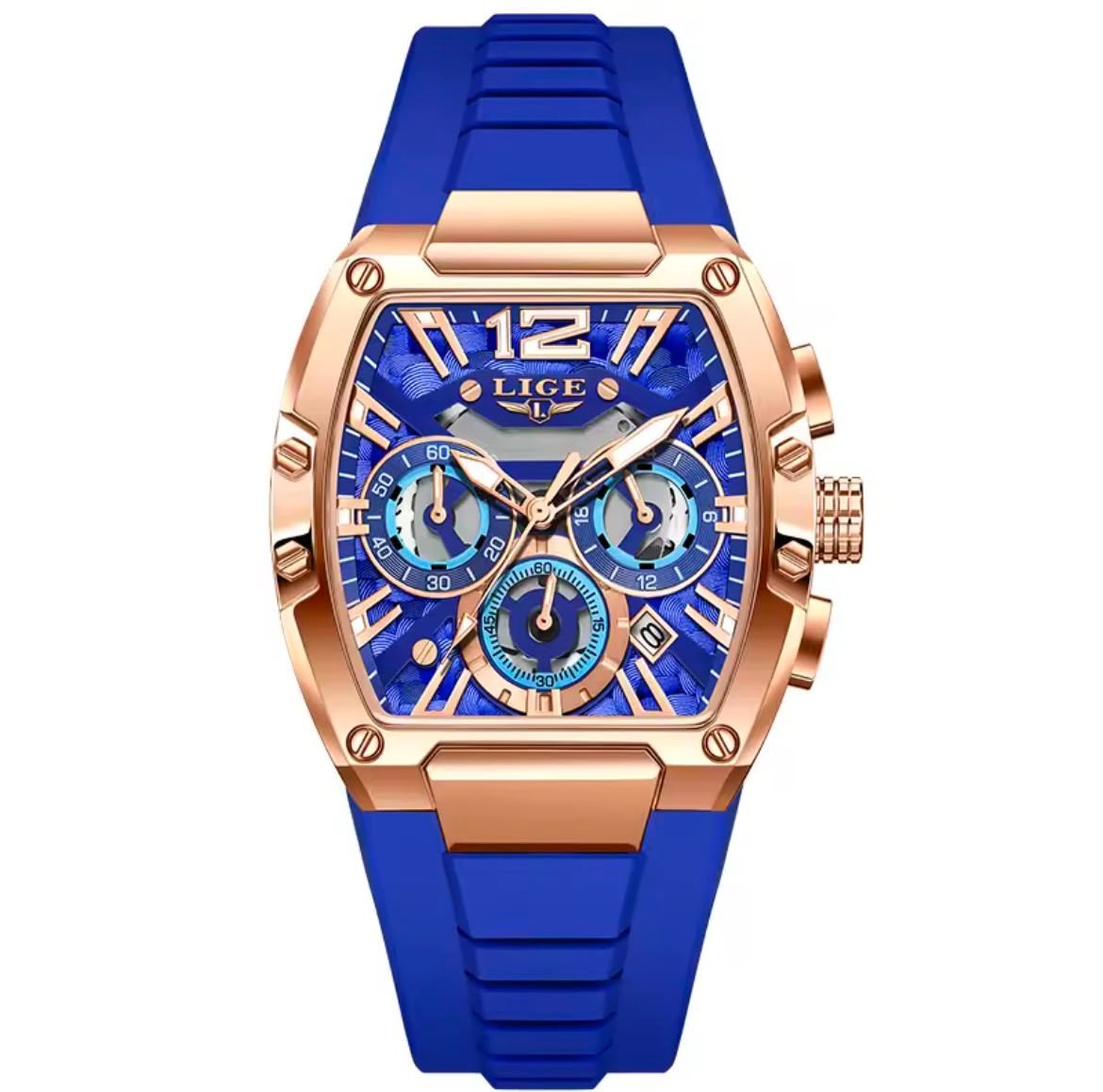 LIGE Original Brand Fashion Mens Watches Sport Military Chronograph Calendar