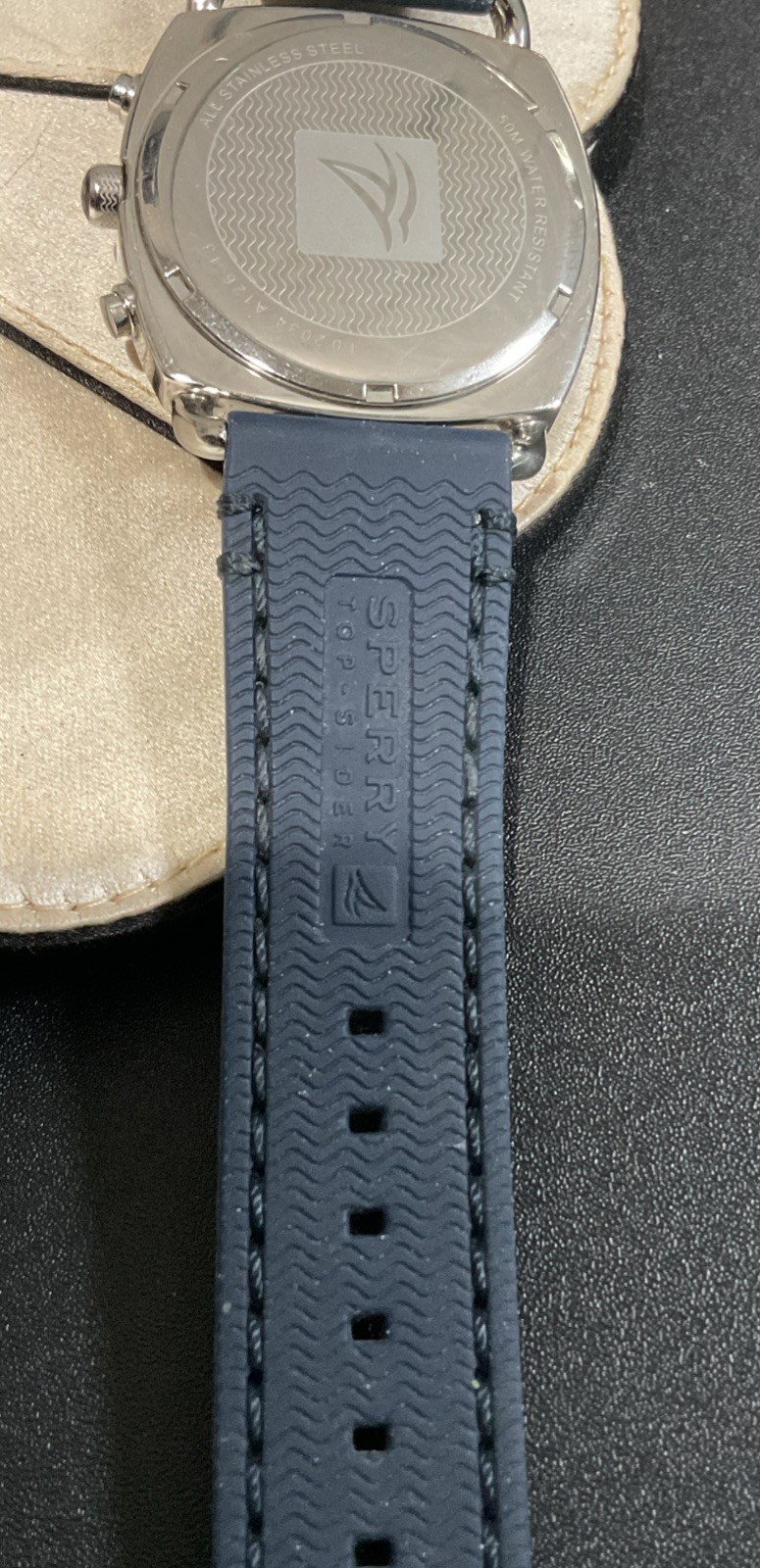 Sperry Top-Sider Chronograph Watch – Sailing Black Dial – Blue Band 102034 A126