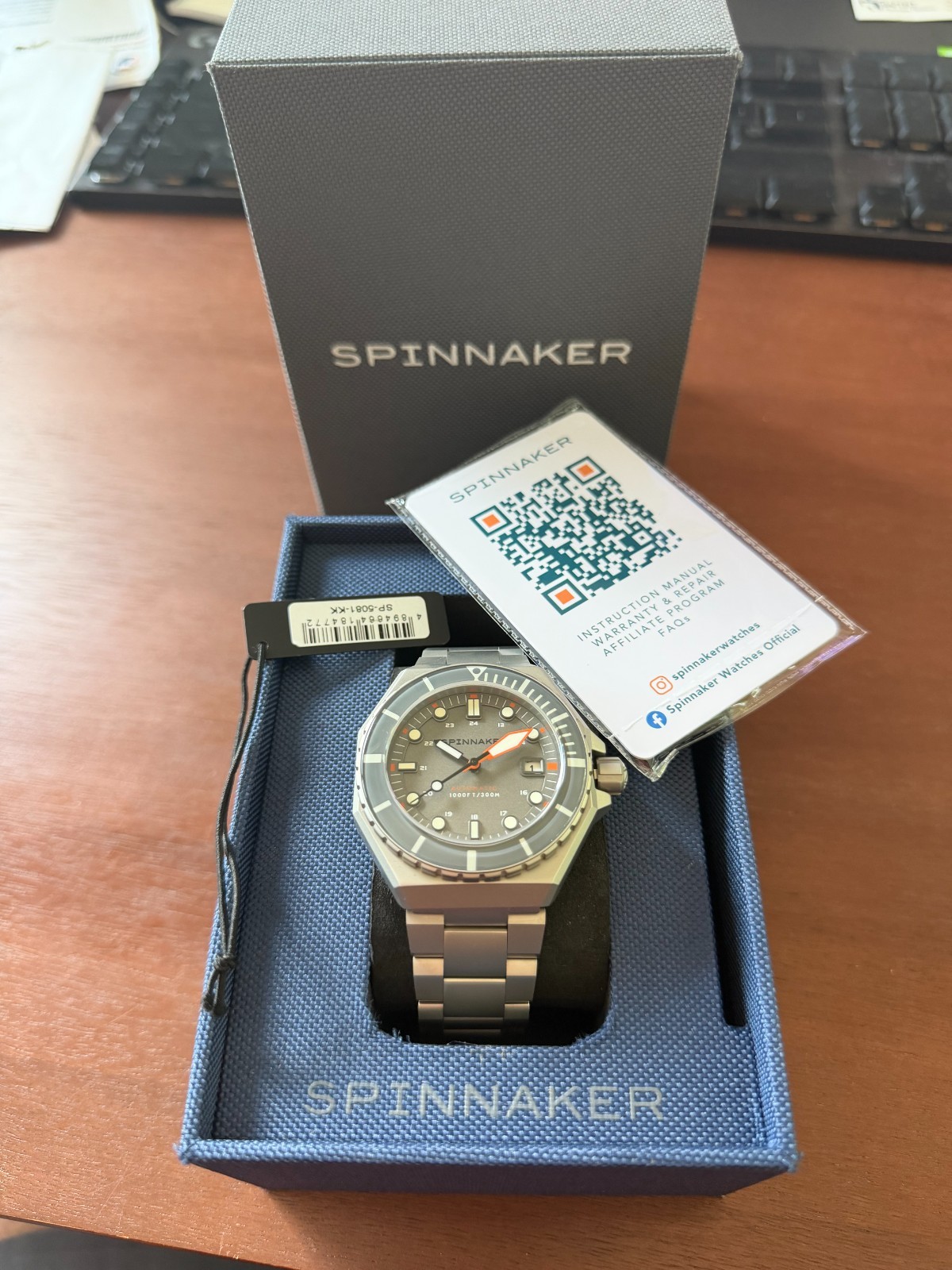 Spinnaker Dumas Automatic, Chalk Grey, 300m, 44mm in Excellent Unworn Condition
