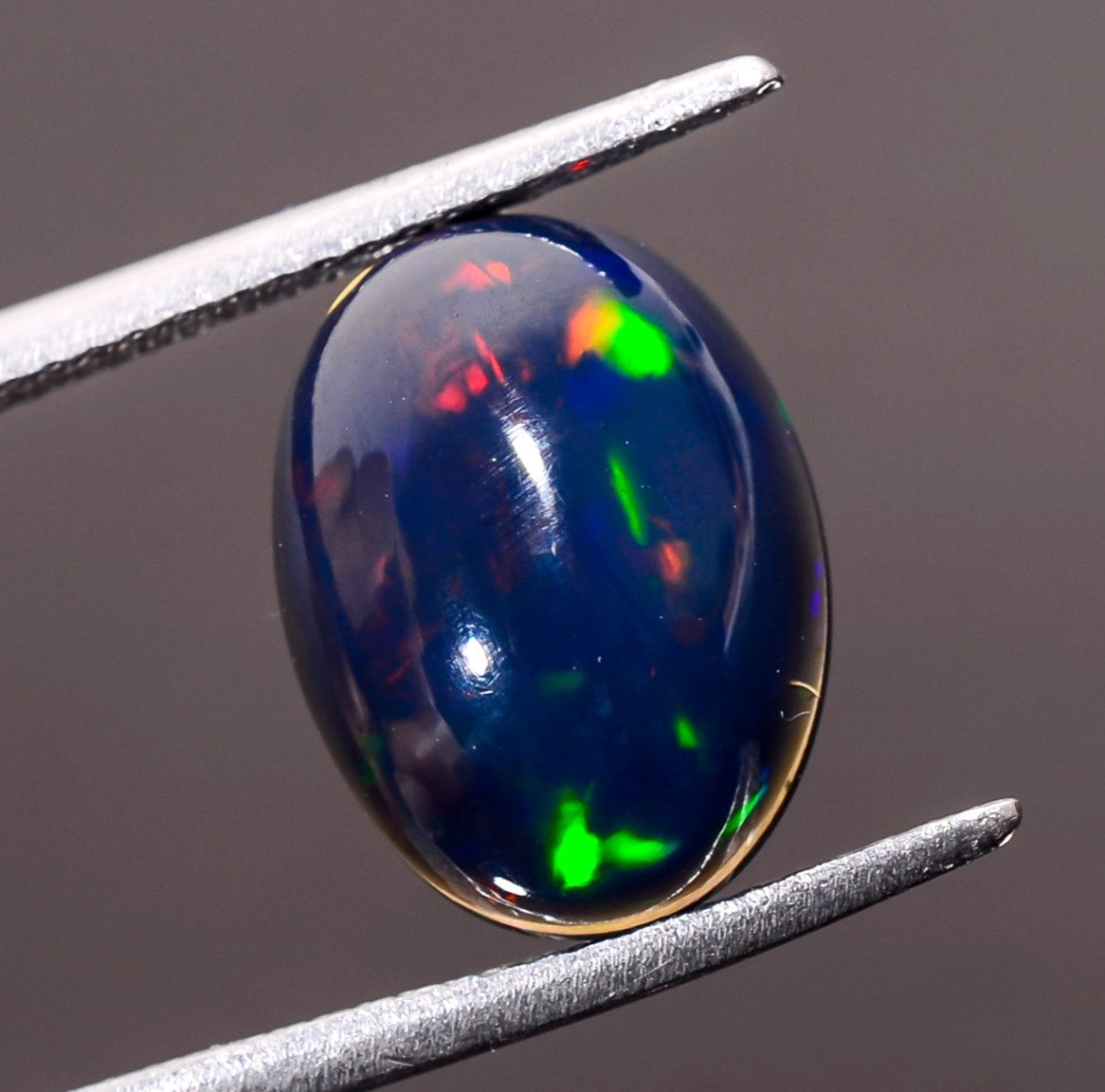 3.05 Ct Natural Black Ethiopian Opal Oval Shape Cabochon Loose Gemstone 12X9X6mm