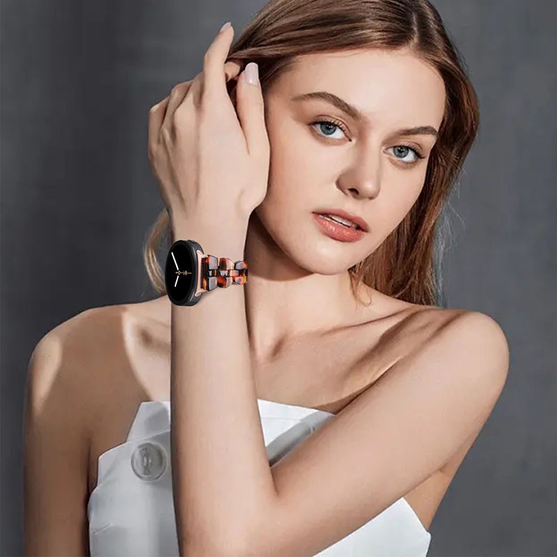 For Samsung Galaxy Watch 8/8 Classic Luxury Resin Stainless Steel Watch Band
