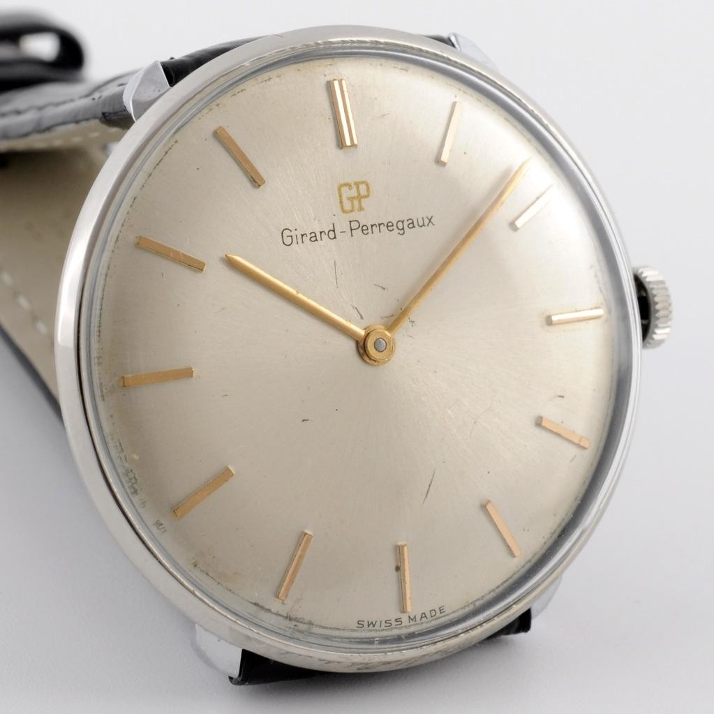 CLASSIC GIRARD PERREGAUX NICE VINTAGE DIAL MANUAL WIND ST STEEL SWISS MADE WATCH