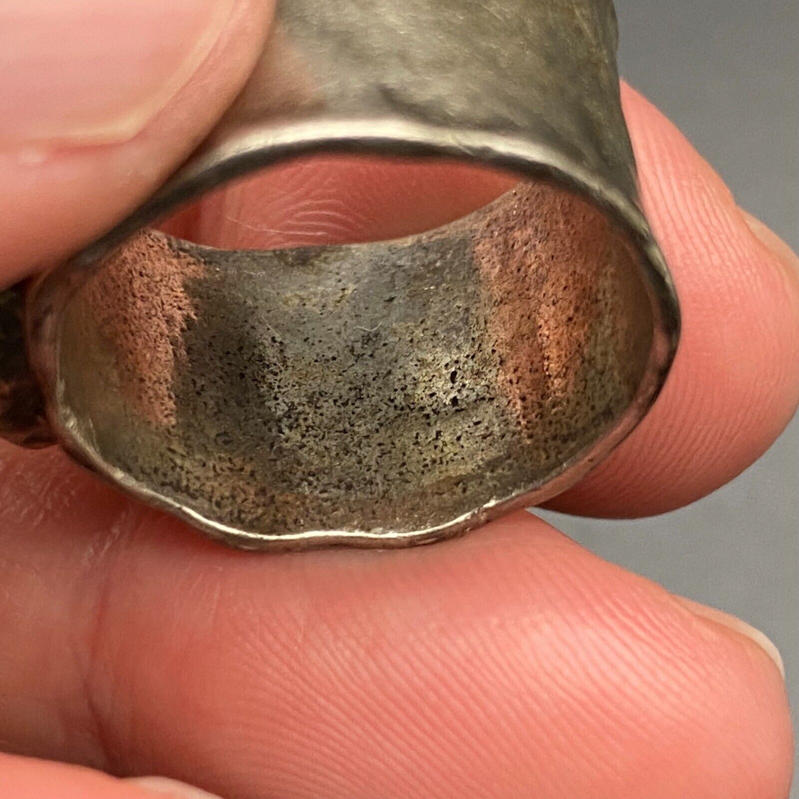 Vintage Israel Labradorite Sterling Silver Band Ring Size 7.5