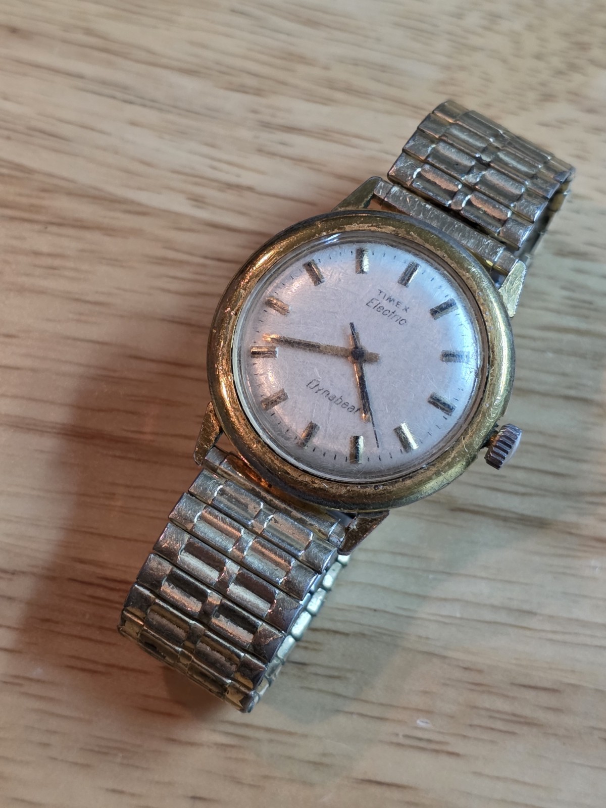VINTAGE 1970s Timex Electric Dynabeat Men Wrist Watch ** RUNNING **
