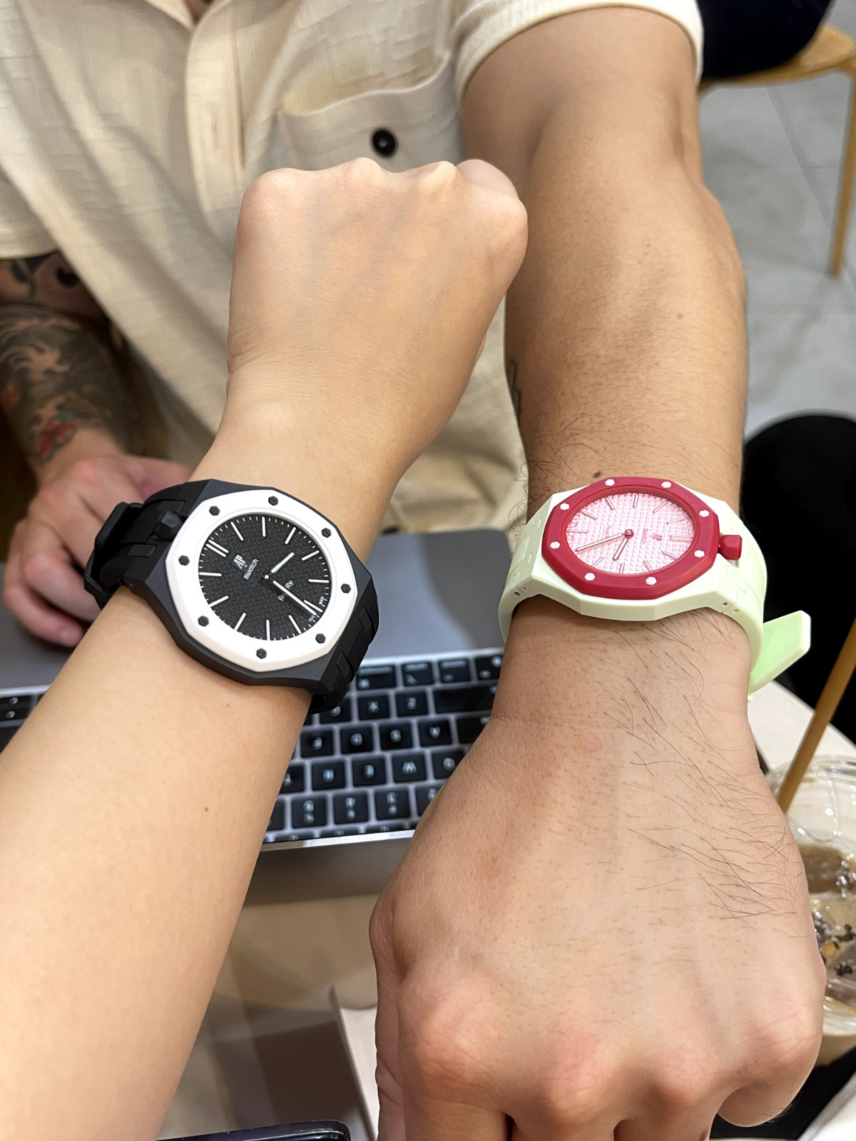 Luxury Custom Perfect Case/Band for AP X Swatch Royal Pop ceramic READY SHIP Now