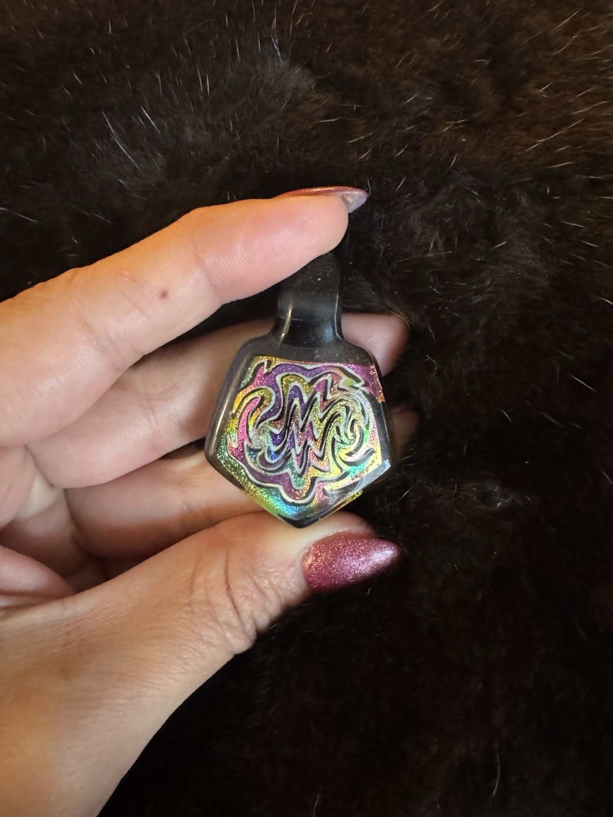 Wigwag In Pentagon Handblown Glass Pendant