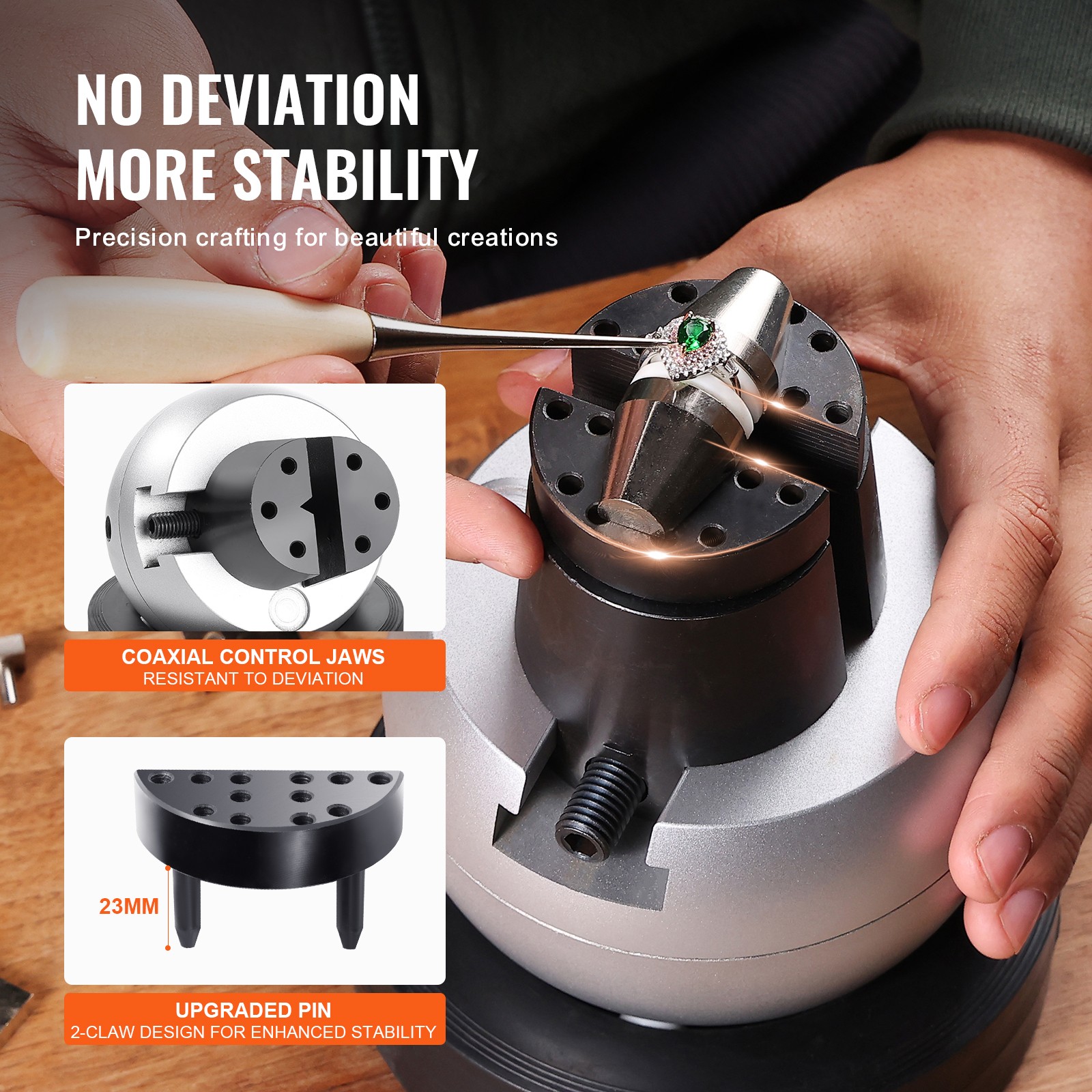 VEVOR Full Set 5″ Standard Block Ball Vise Engraving Setting Tool W/ Attachment