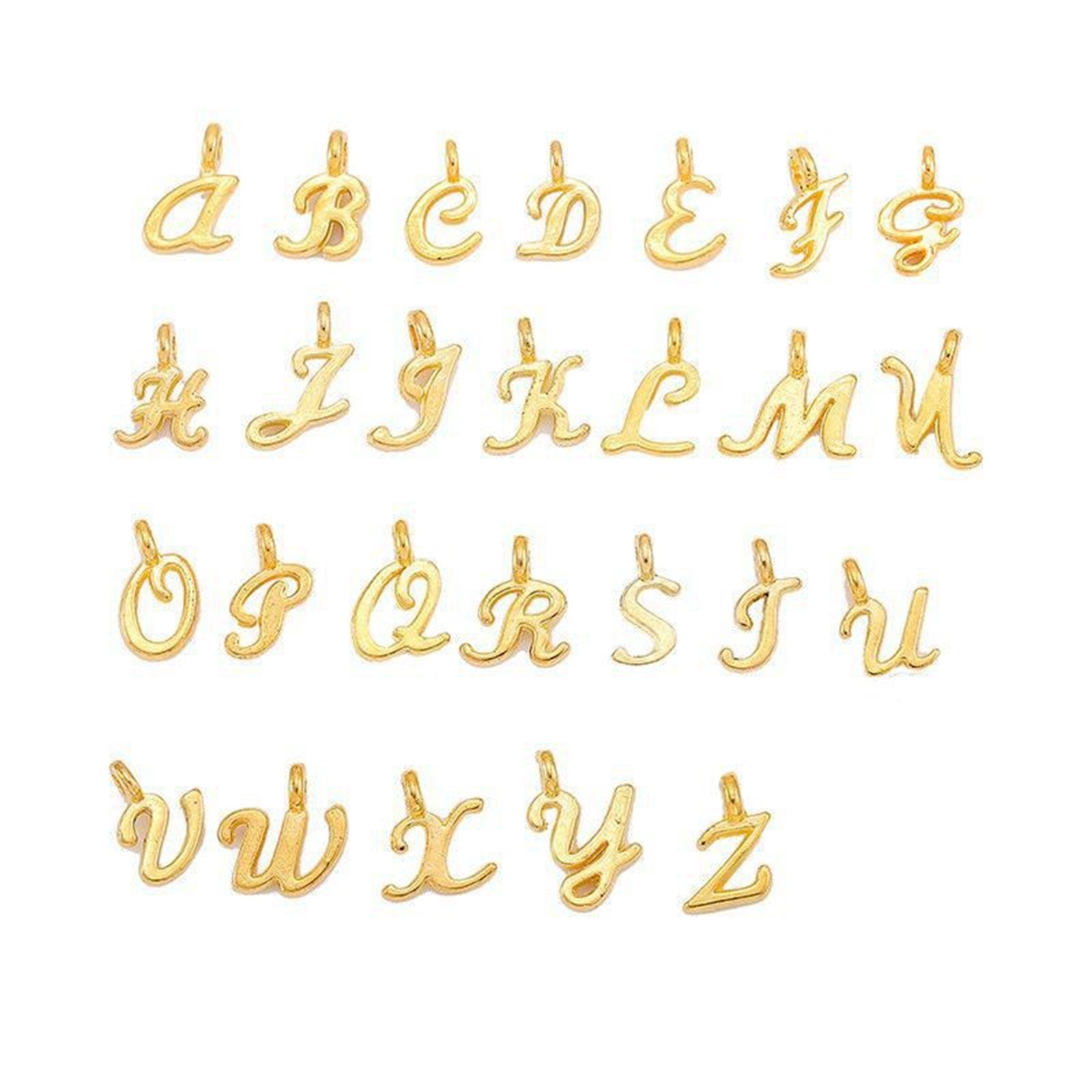 26/52pcs A-Z Mini Alphabet Charms – 10mm Silver Gold Alloy Letter Pendants DIY