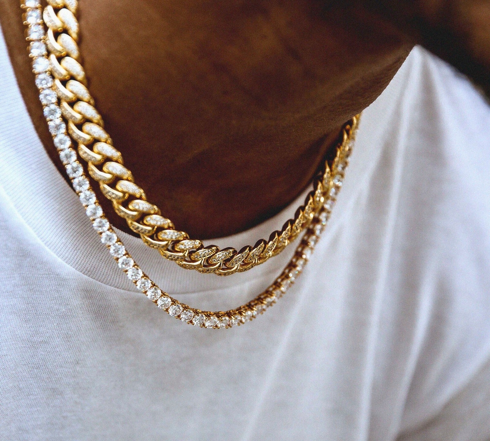 Unisex 5mm 1 Row Tennis Chain Necklace Stainless Steel Cubic Zirconia Chain