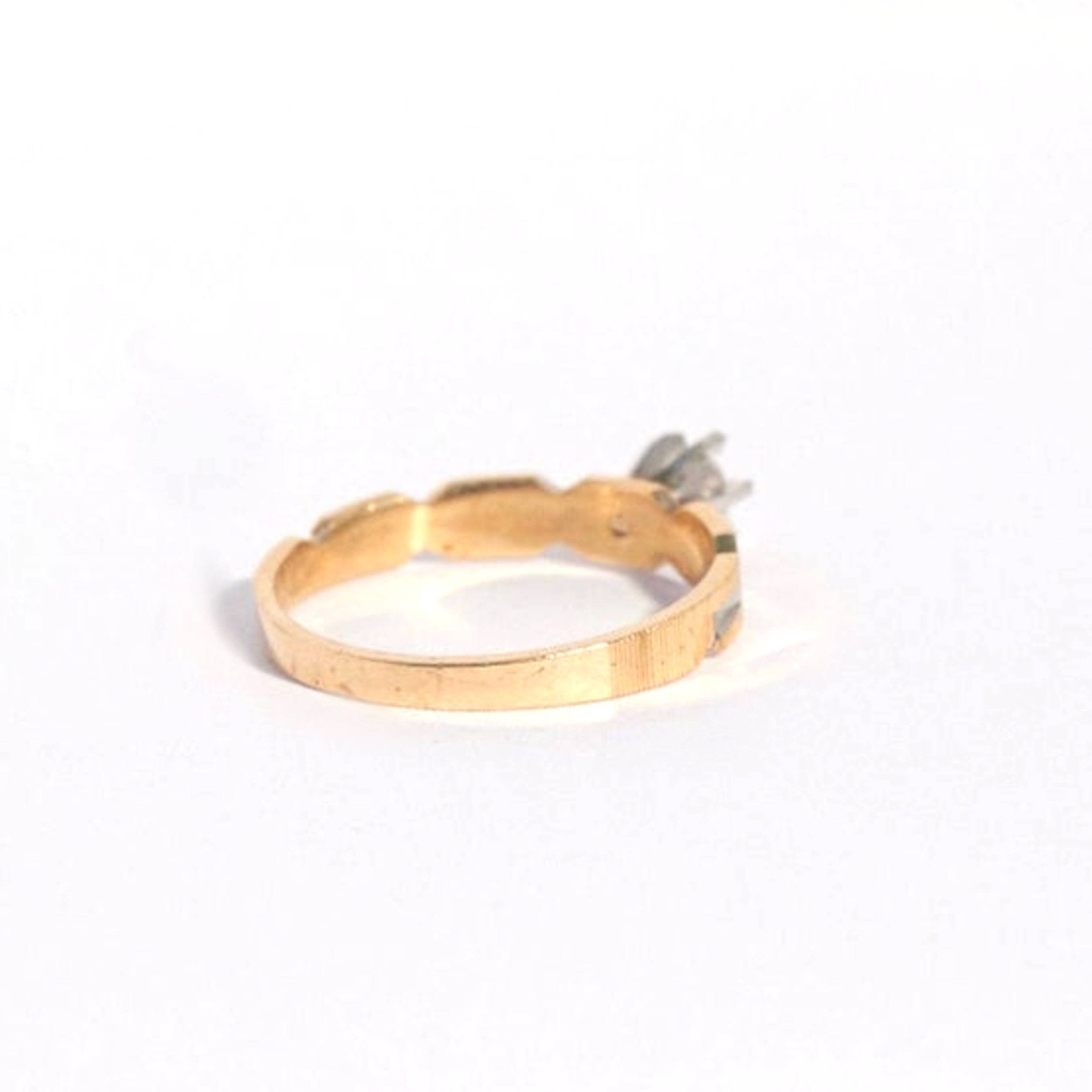 14K Solid White Yellow Gold Ornate Infinity Band Diamond ring, 0.2 Carat, Size 6