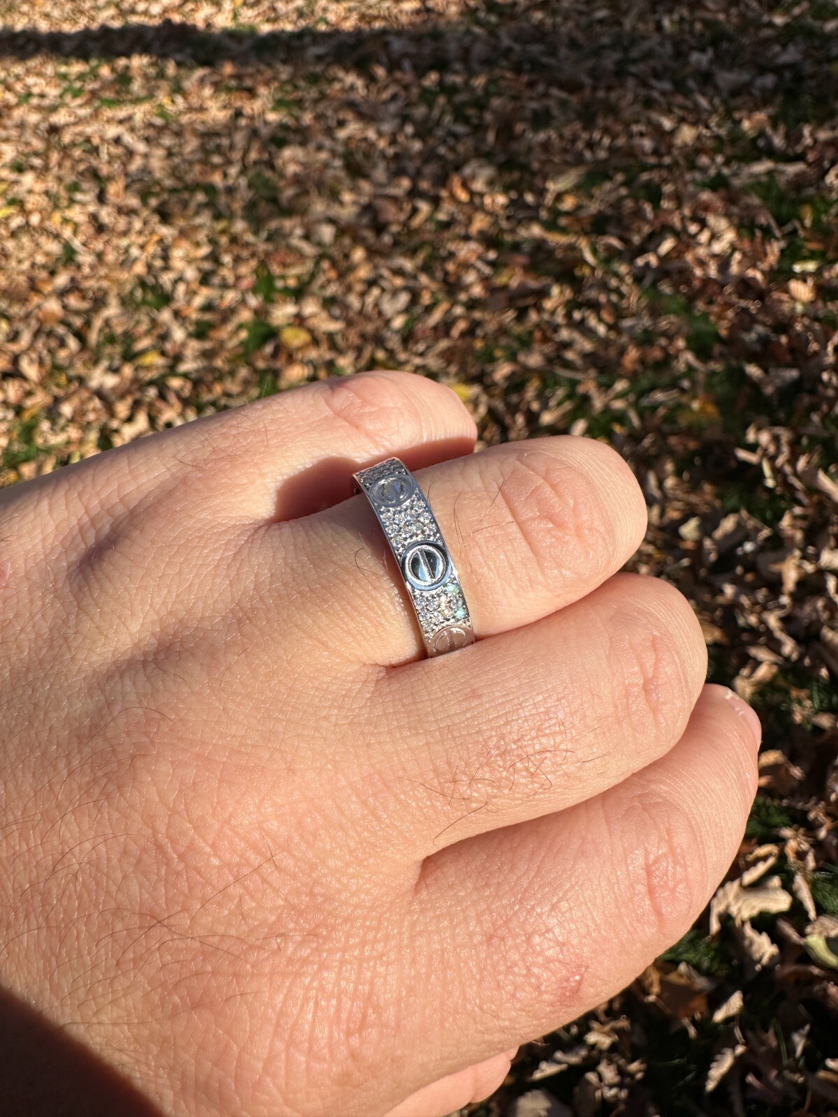 Real Iced Moissanite Eternity Band Wedding Screw Ring Pass Tester 925 Silver 5mm