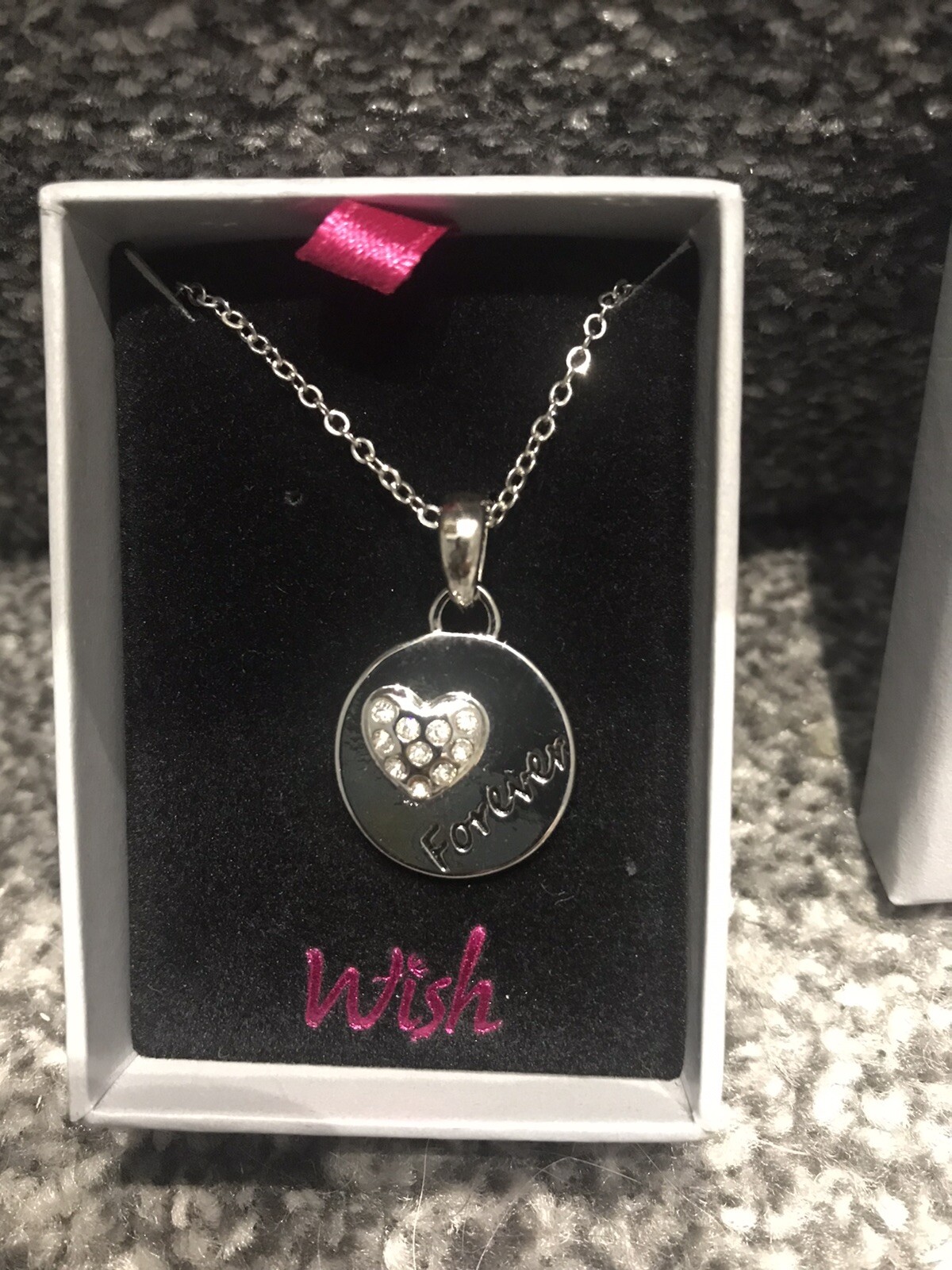Forever diamante love heart necklace – Wish jewellery – New in box – Valentines