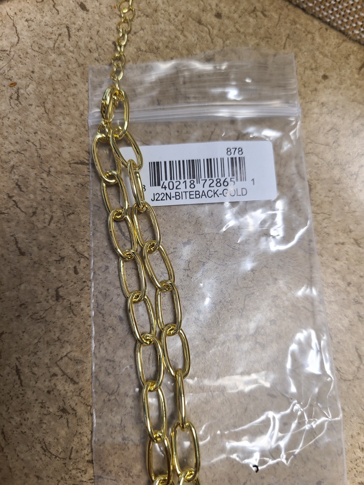 Uncommon James Biteback Goldtone Necklace 18+ 2″