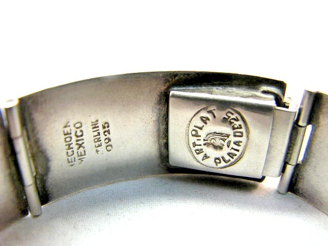 Enamel Bracelet Sterling Silver 925 Art Plata Hecho En Mexico Circa 1950