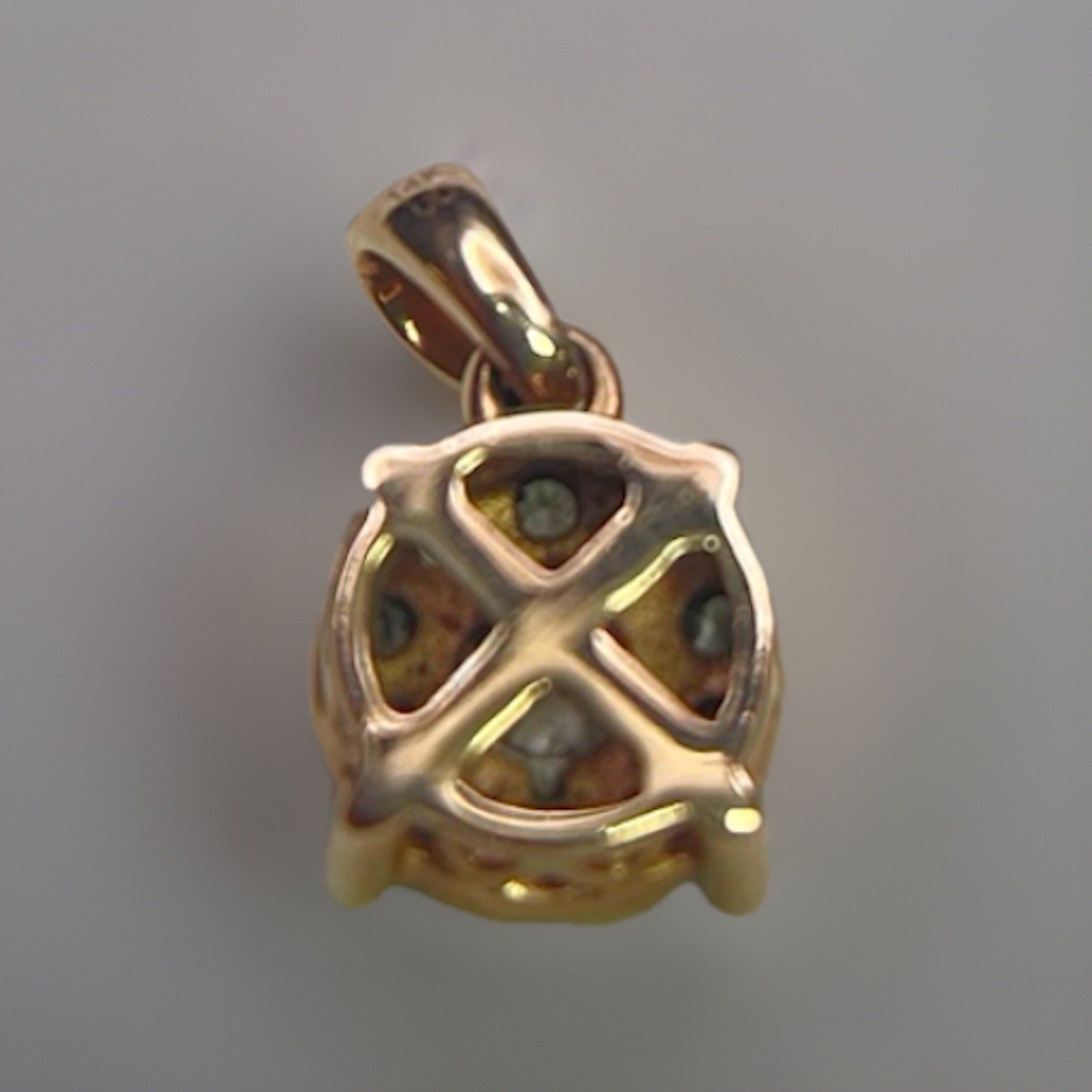 14K Rose Gold Round Dia Charm Pendant – 0.27ctw 0.20 Outer / 0.07 Center 1.6g