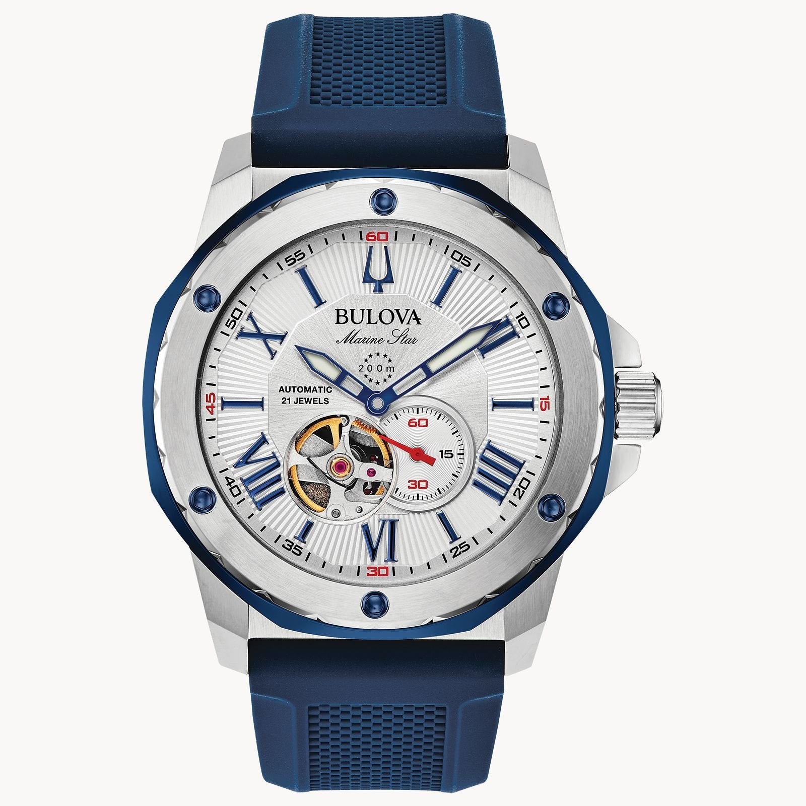 98A225 Bulova Marine Star Automatic Silver White Dial Men’s Watch