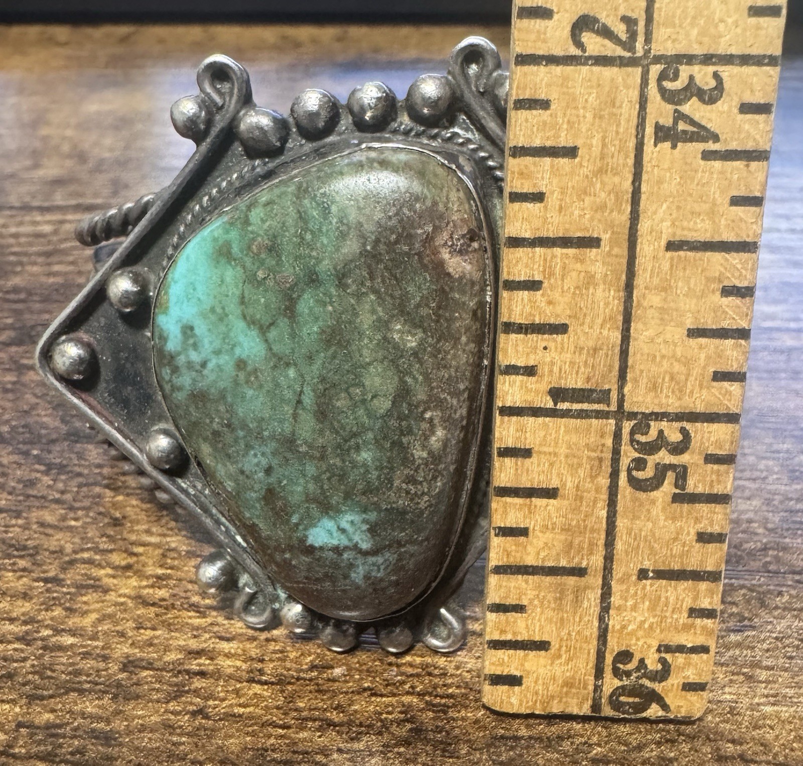 Vintage 1930-60s Southwestern Silver & Turquoise Cuff Bracelet – Fred Harvey Era