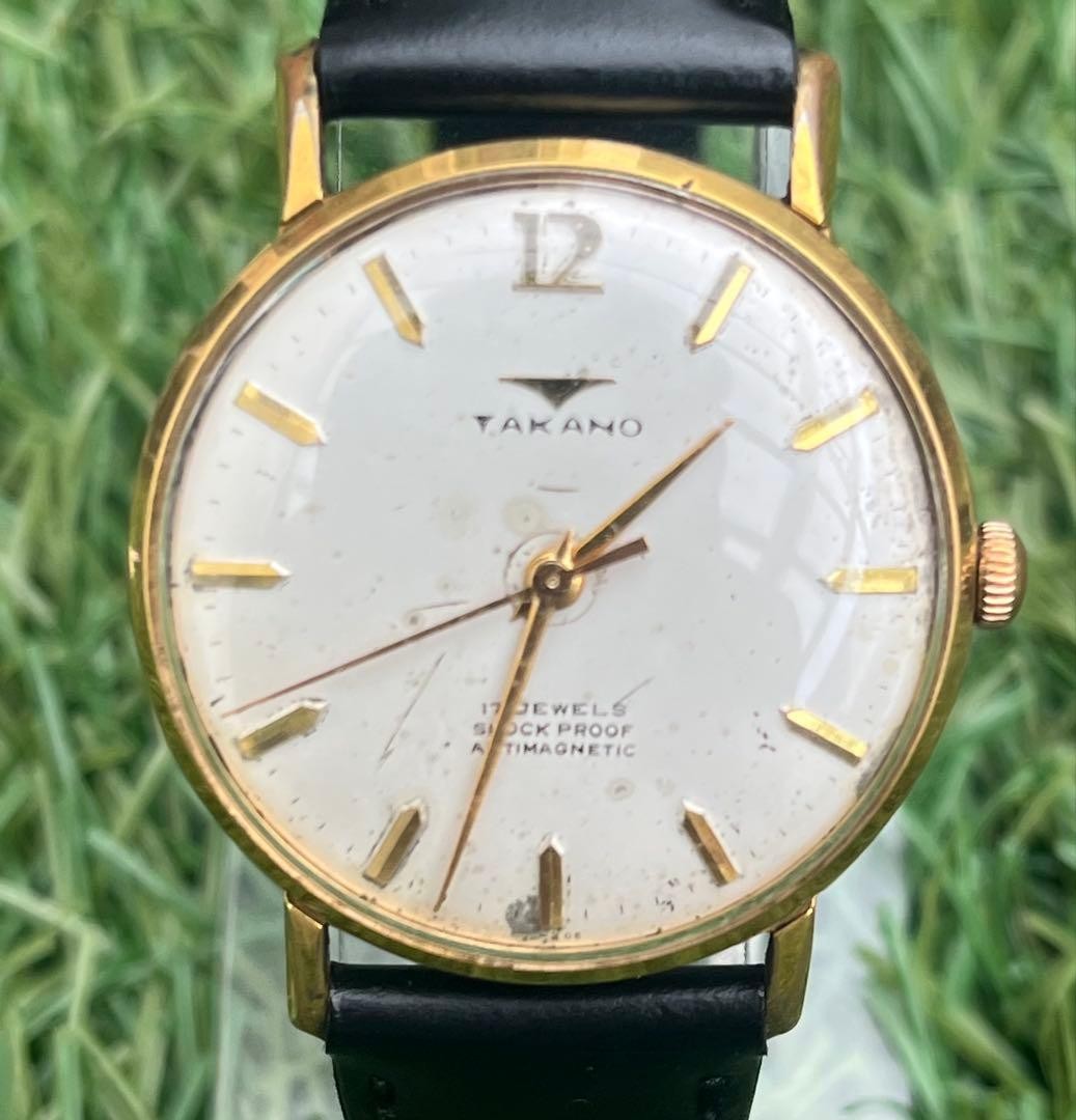TAKANO Chateau Superior 17 Jewels Manual Wind Mens Watch 35mm Running