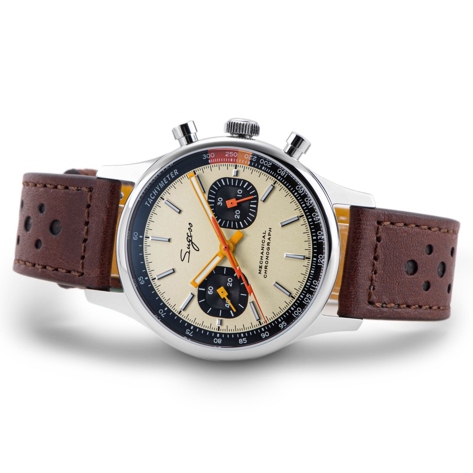 Seagull Sugess ST1901 Panda 40mm Cream V2 Racing Chronograph Sapphire 1963 BNIBr