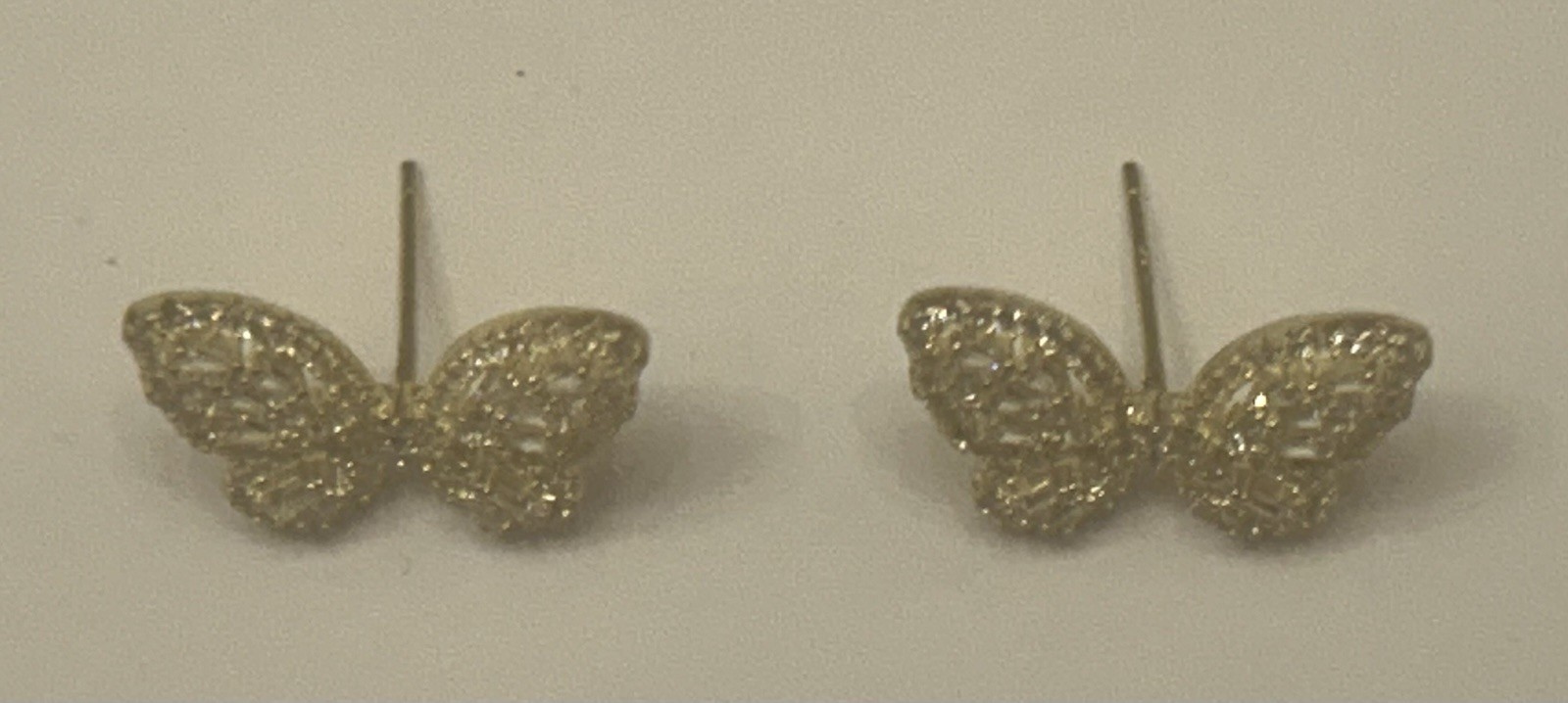 Fuzion Creations (FZN) Sterling 925 CZ Gold Tone Butterfly Earrings