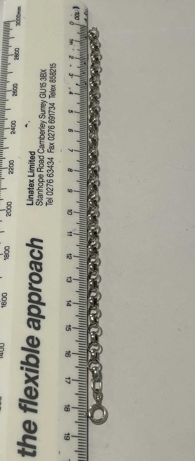 Vintage (1983 HM’d) English Sterling Silver Belcher Chain Bracelet (18cm)