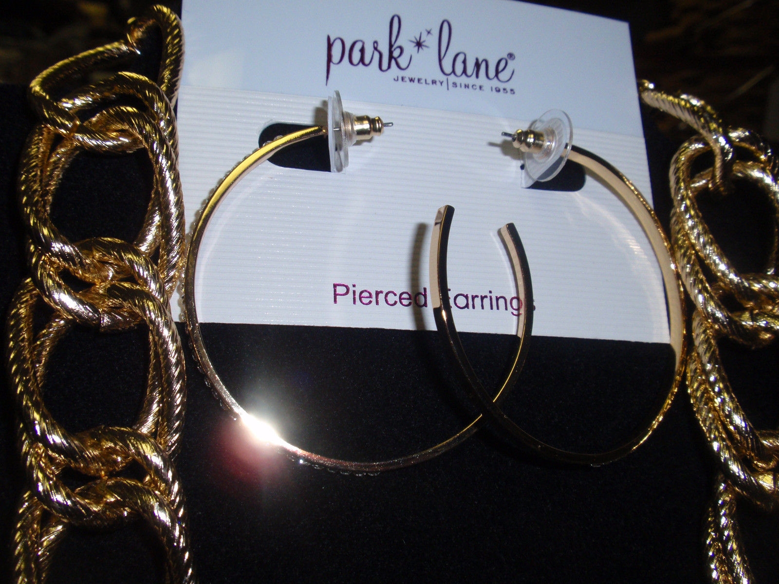 Park Lane Jewelry “LIV” Necklace & “AMUSE” Earrings, Goldtone Crystals, NEW!