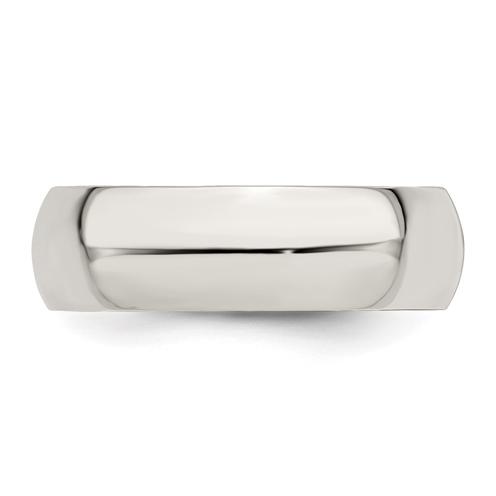 Sterling Silver 7mm Half Round Wedding Band Ring Size 9