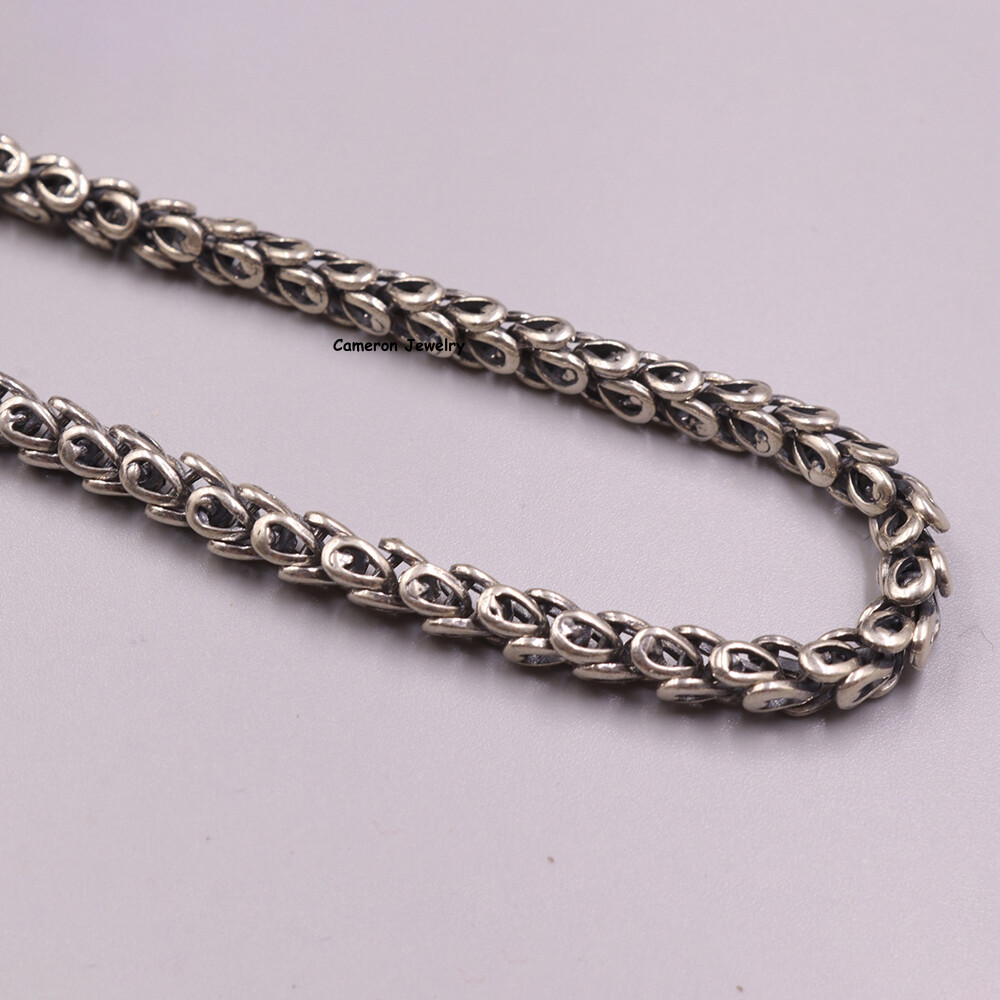 Solid 925 Sterling Silver Chain Dragon Phoenix Tail Link Necklace 57-58g 23.6in