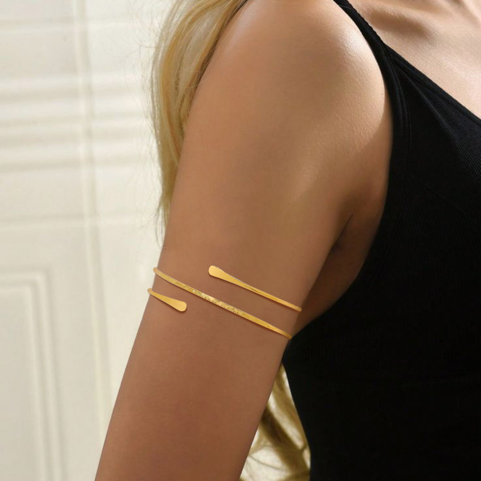 VNOX Upper Arm Bracelet Cuff Bangle Minimalist Coil for Women Irregular Armband