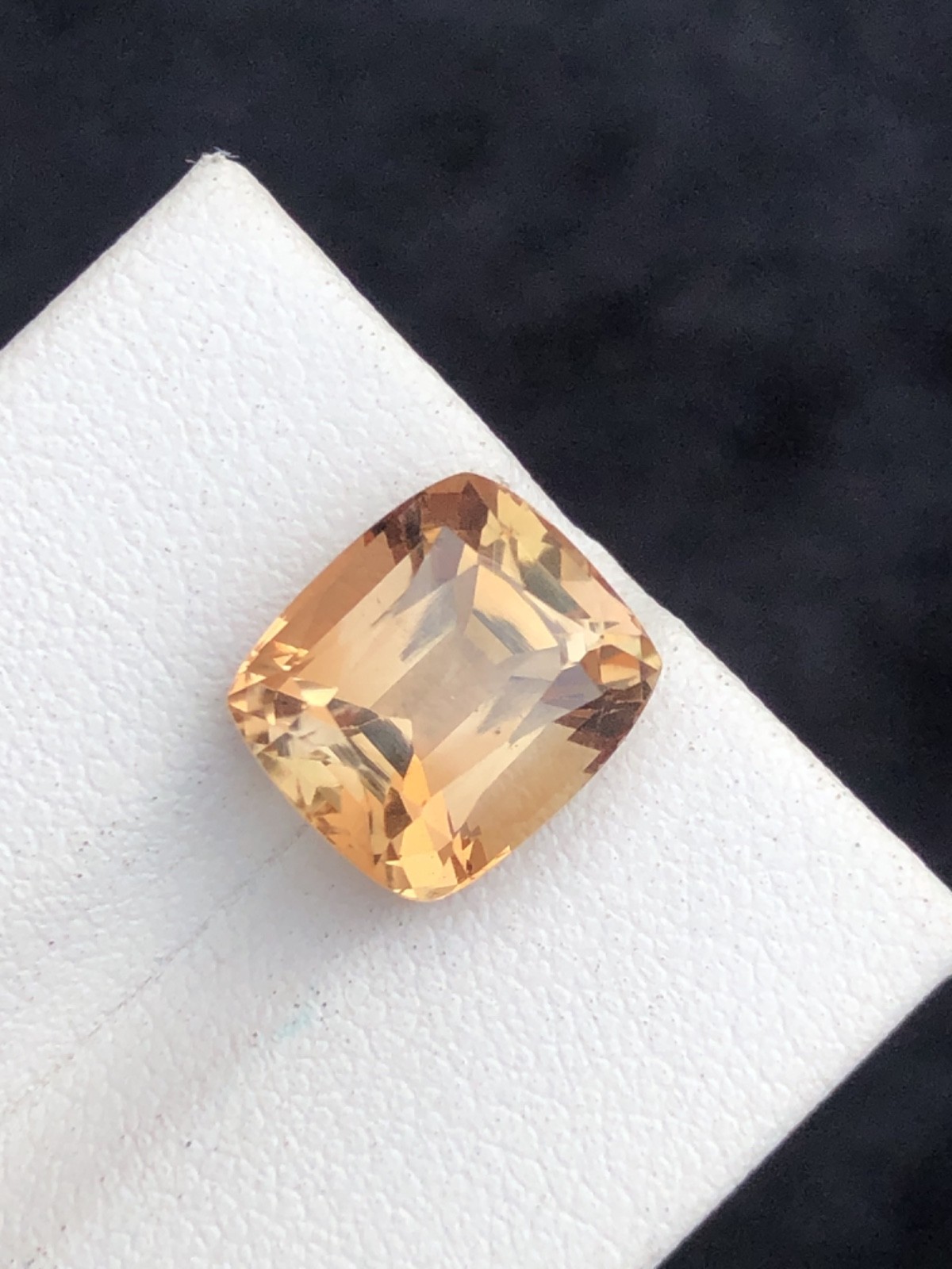 6.80 Ct Natural Golden Yellow Topaz Cushion Cut Gemstone from Skardu Pakistan