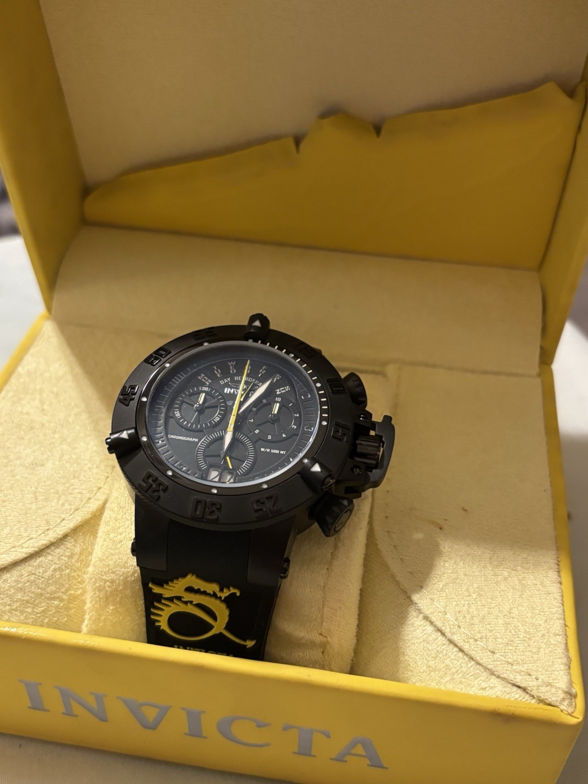 Invicta Subaqua Noma III Men’s Swiss Made Quartz Watch Black/Yellow model 10185