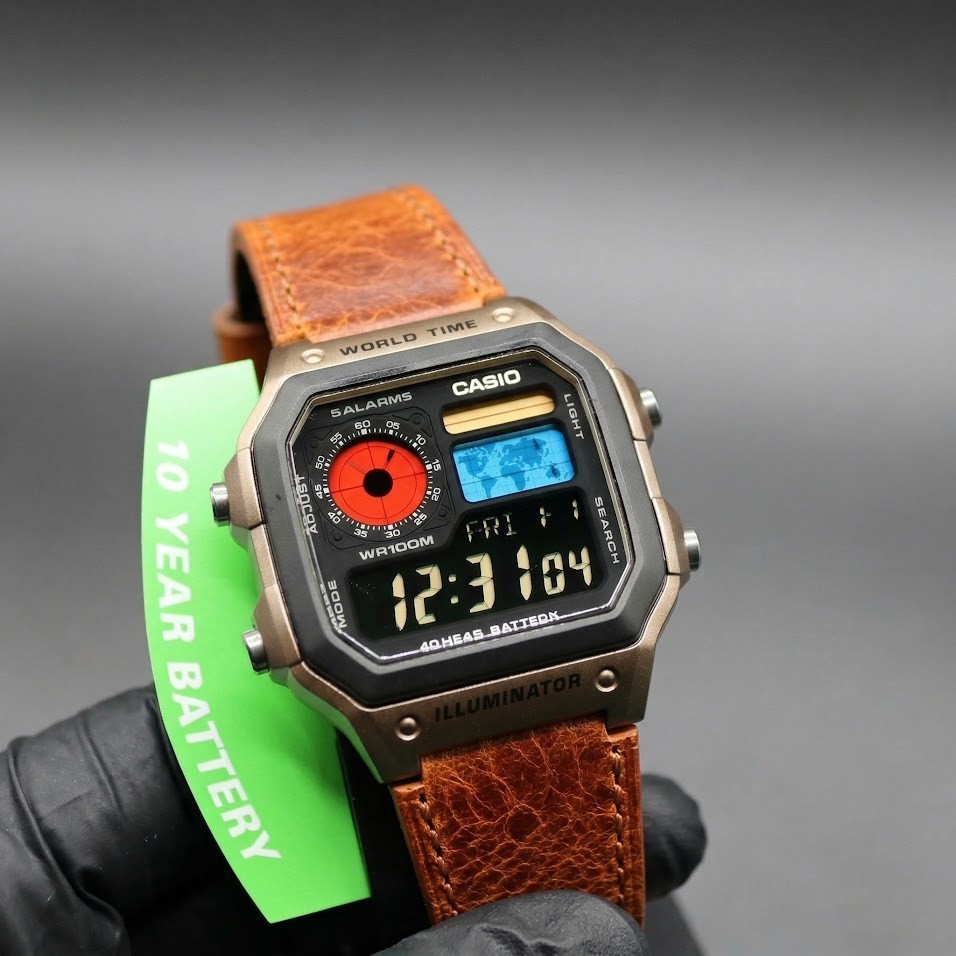 Bronze CASIO AE-1200WHD. Royale Watch Mod. Negative Display – Hydromod